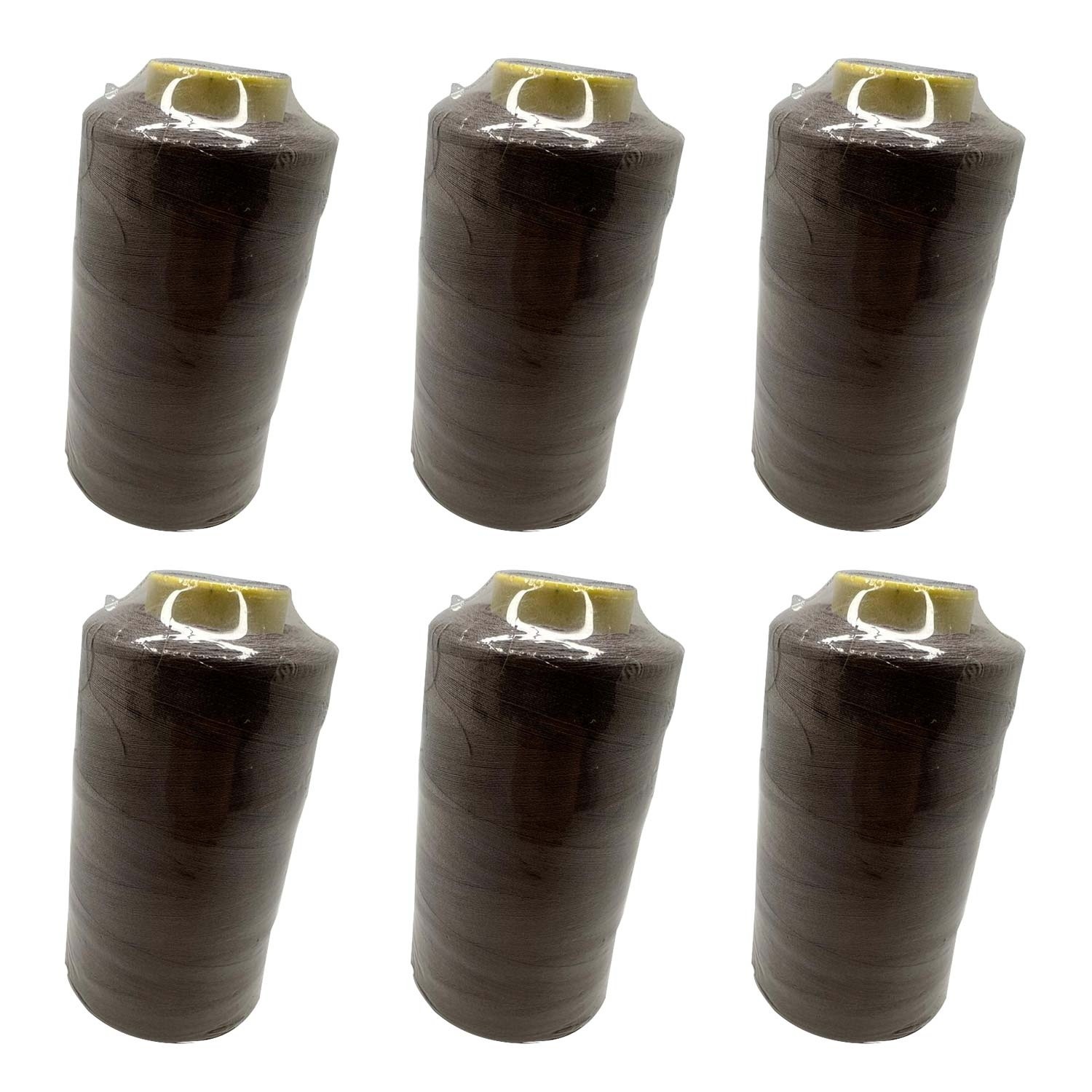 120 No 5000 Metre Polyester Dikiş İpliği Kahverengi - (6 Adet)