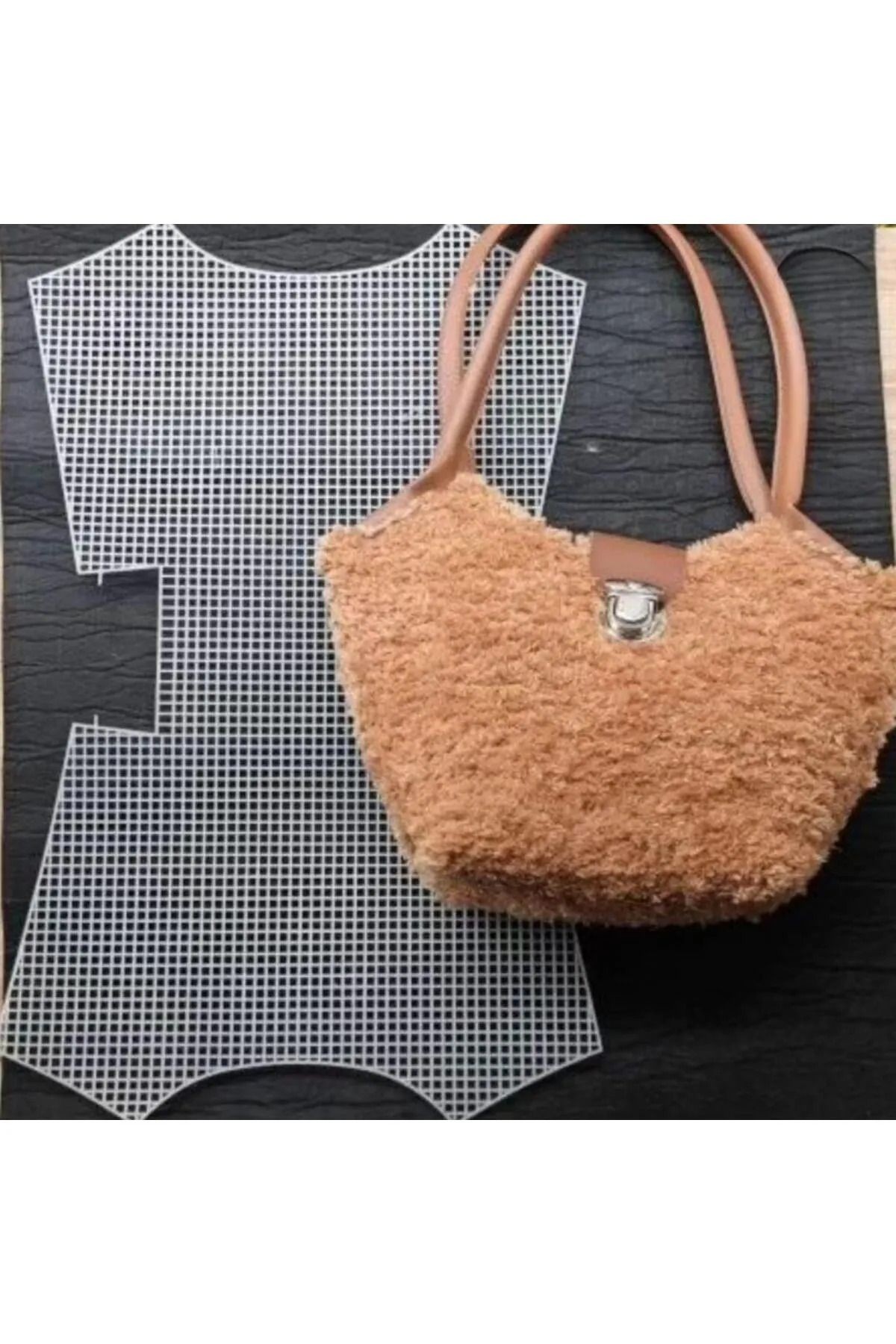 Çanta Aksesuar Kelebek Model Plastik Kanvas Beyaz Renk