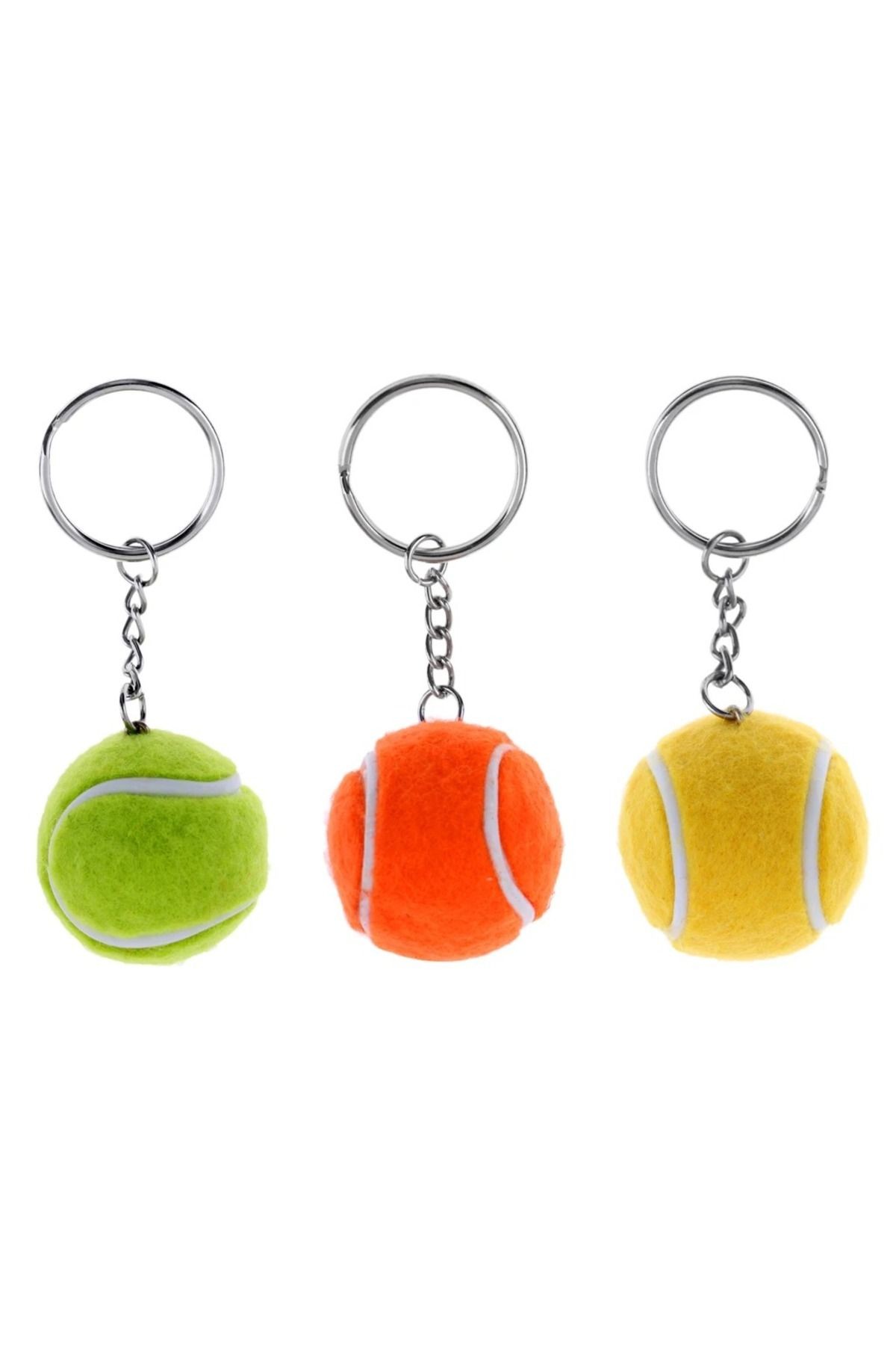 Mini Tenis Toplu Anahtarlık 3 adet, Anahtar, Çanta, Cep Telefonu Süsleme, Hatıra Hediye