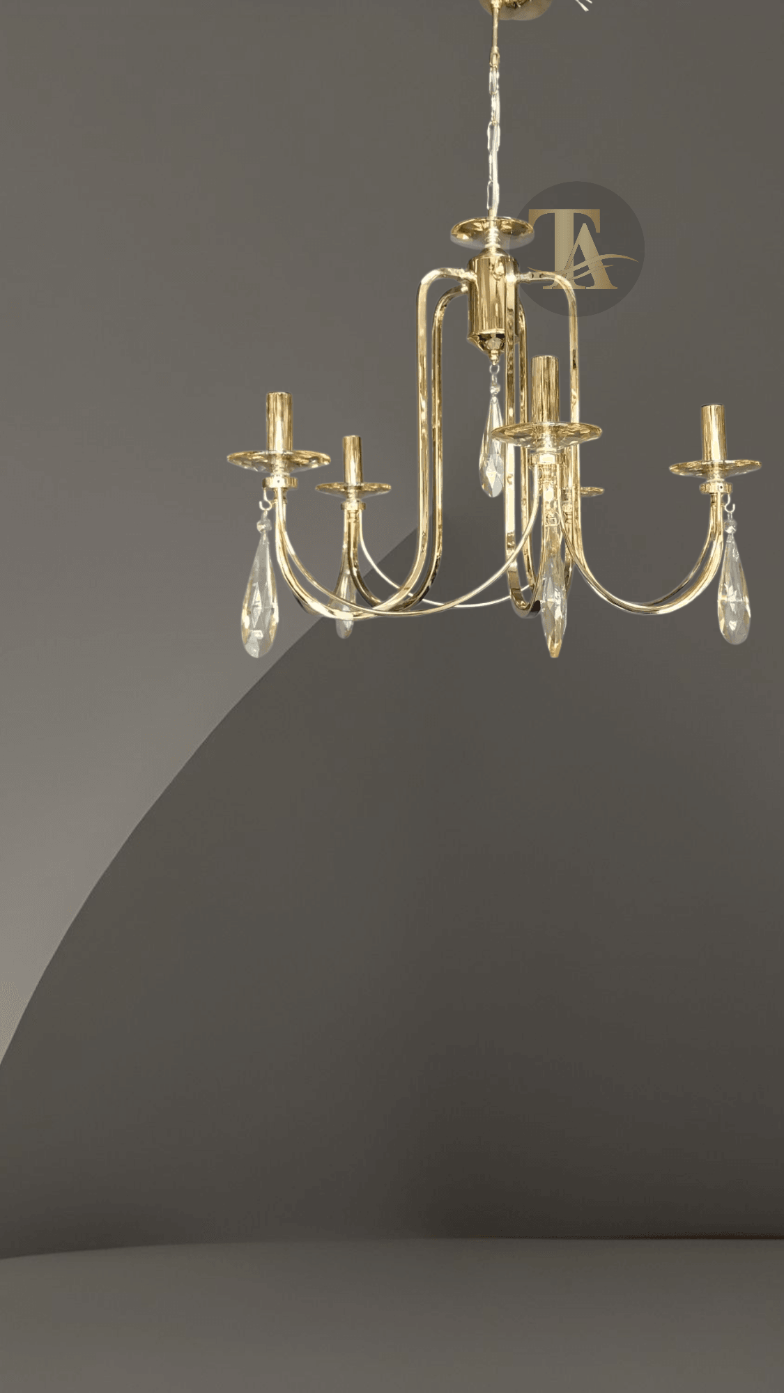 KONTES 5'Lİ AVİZE DAMLA KRİSTAL