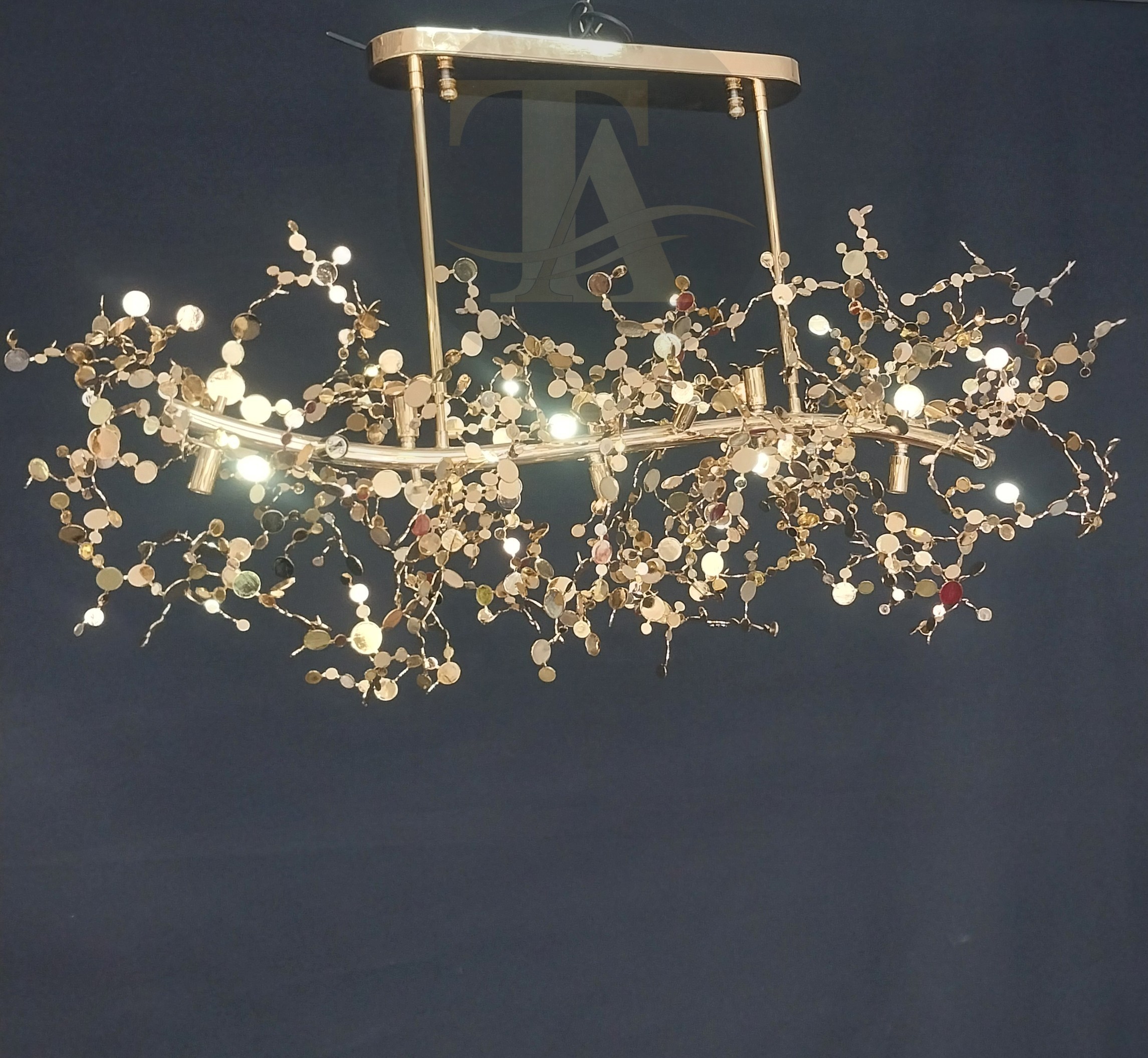 PULLU ELİPS 120CM GOLD