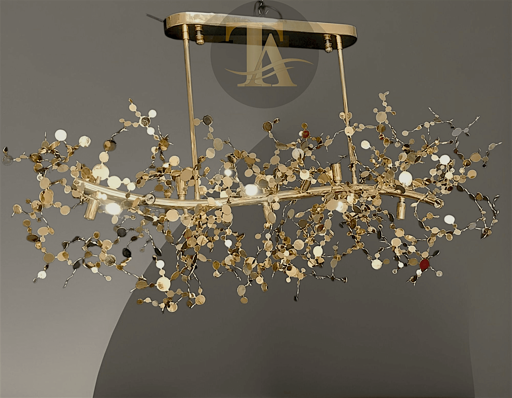PULLU ELİPS 120CM GOLD