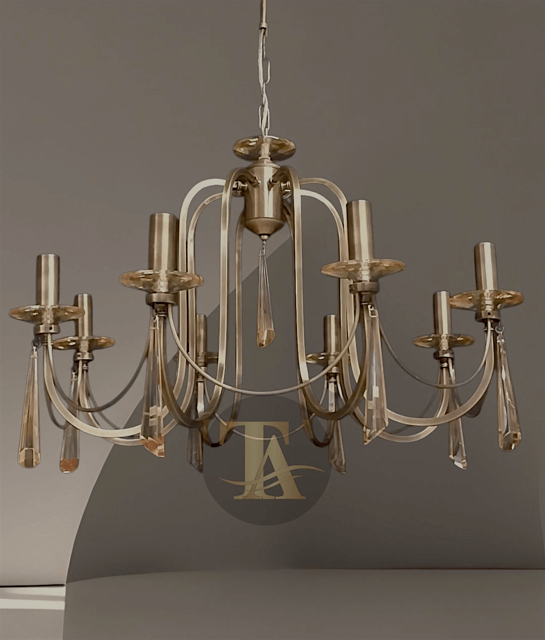 KONTES 8'Lİ AVİZE PRİZMA KRİSTAL