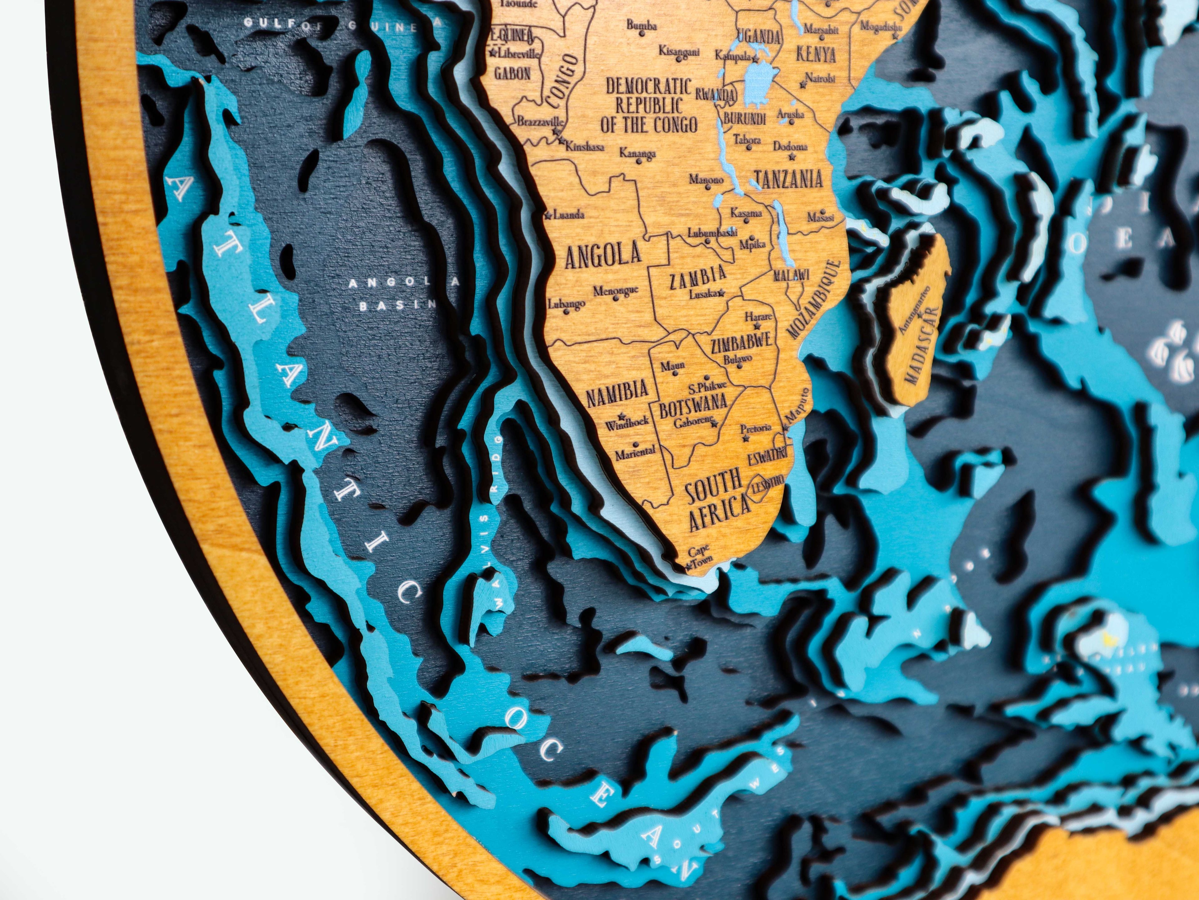  Bathymetric World Map - East