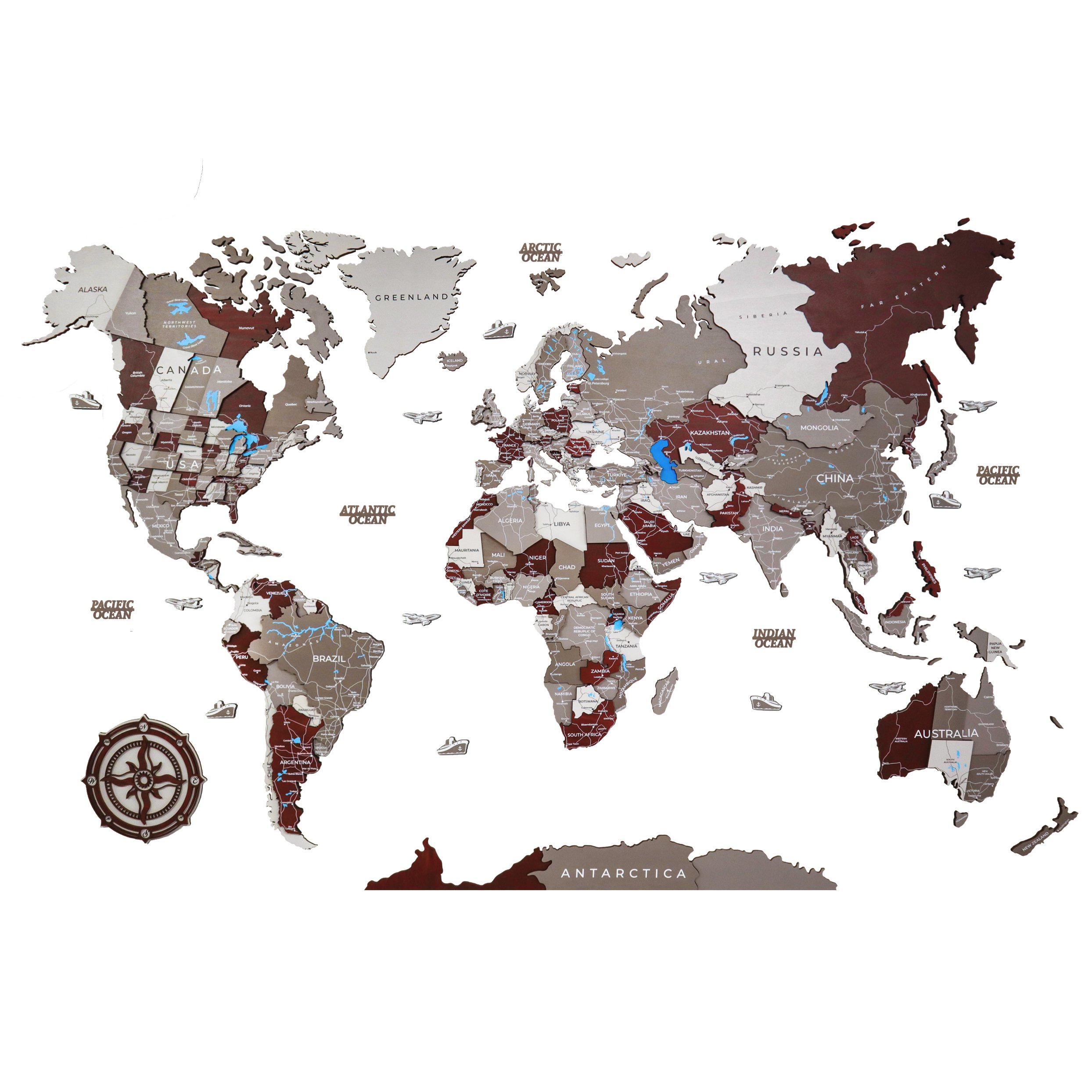 Chino Detaylı Dünya Haritası