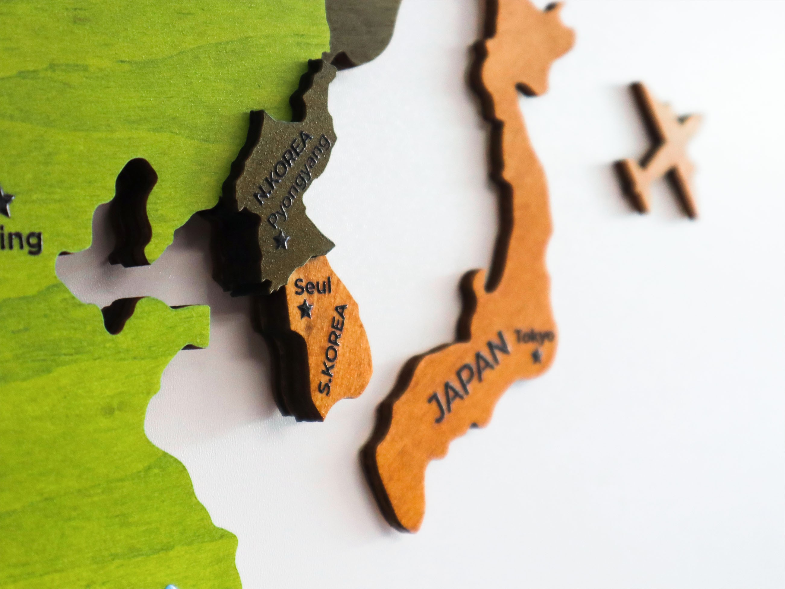 Olive Wooden World Map