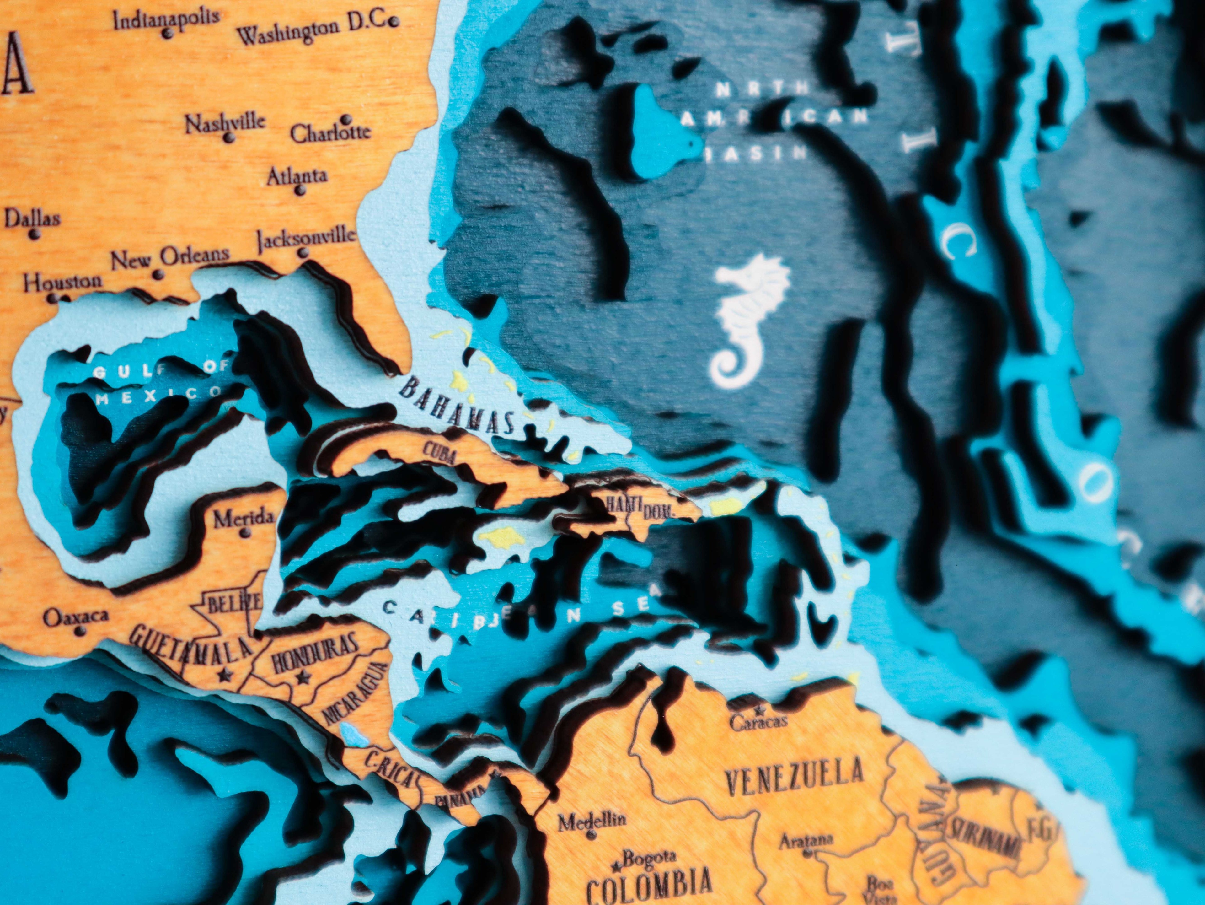 Bathymetric World Map - West