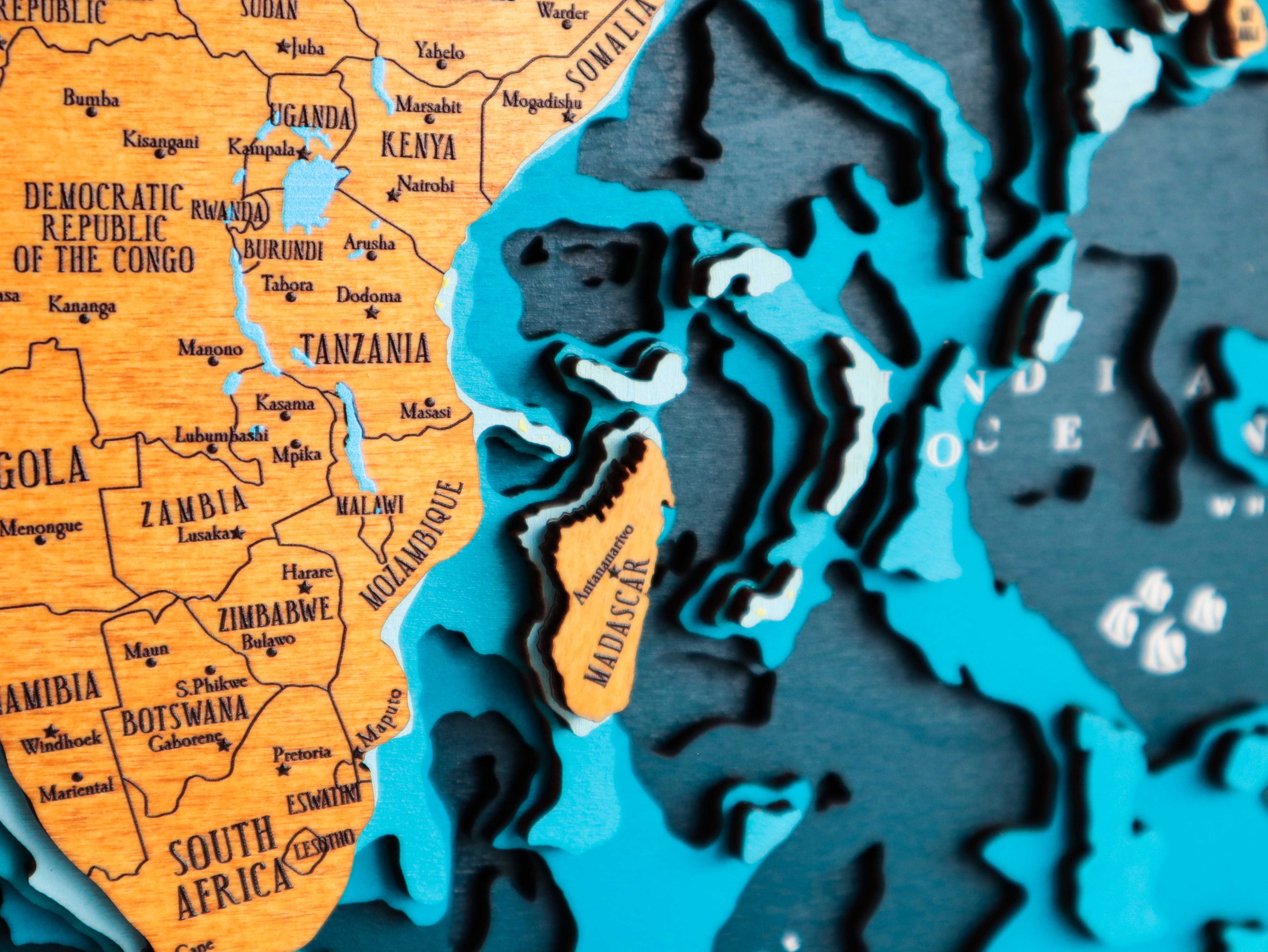  Bathymetric World Map - East