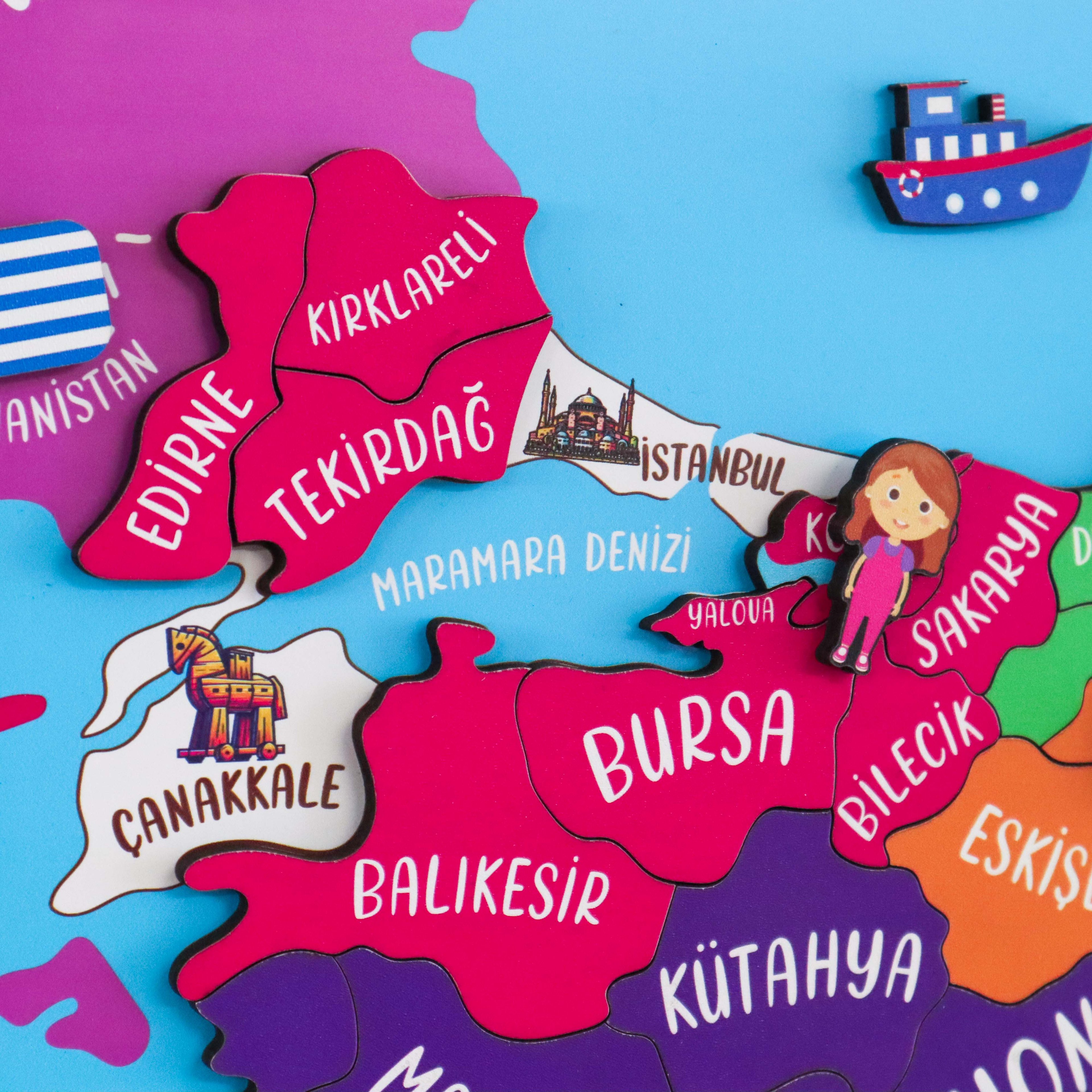 Mıknatıslı Türkiye Haritası Puzzle