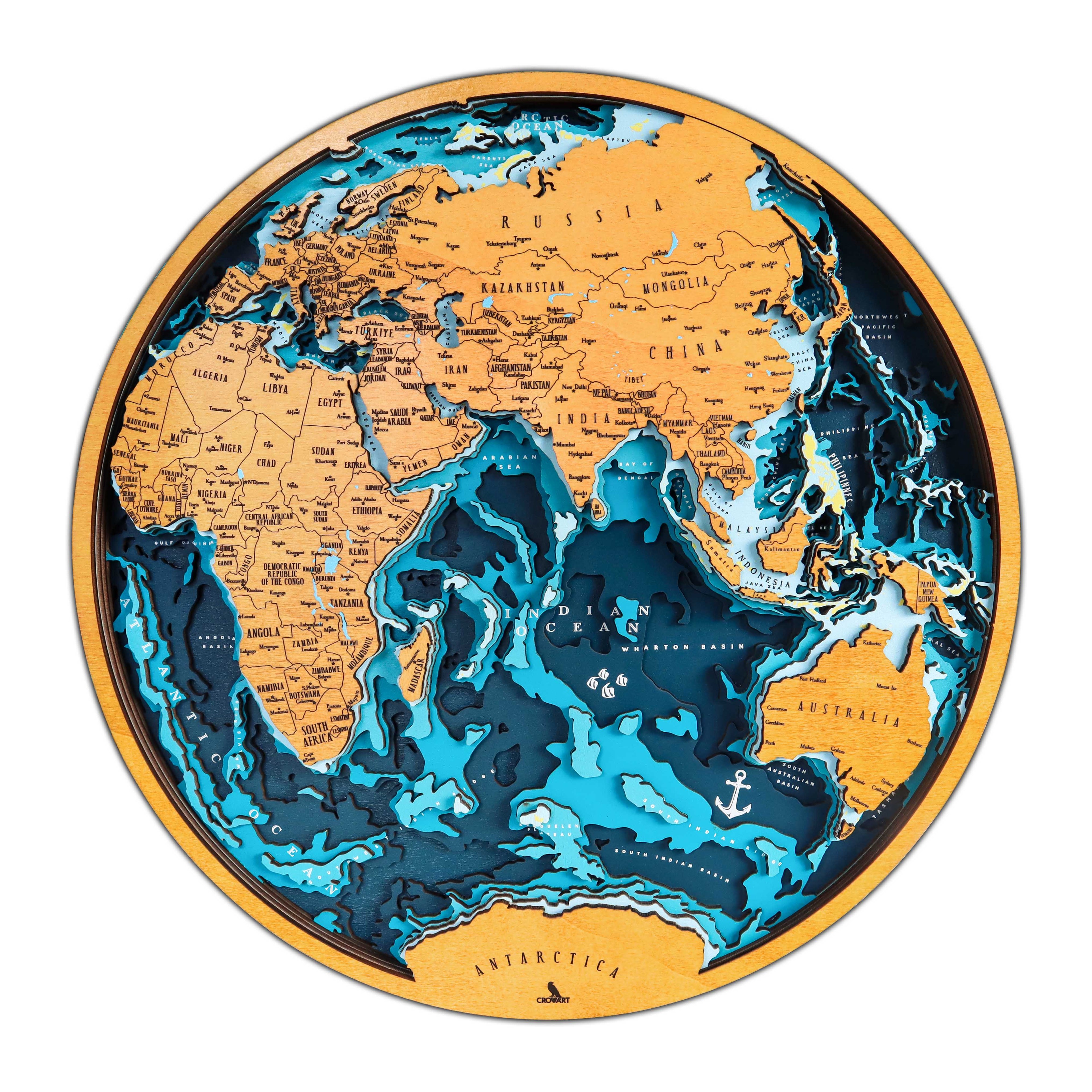 Batimetrik Dünya Haritası - Doğu