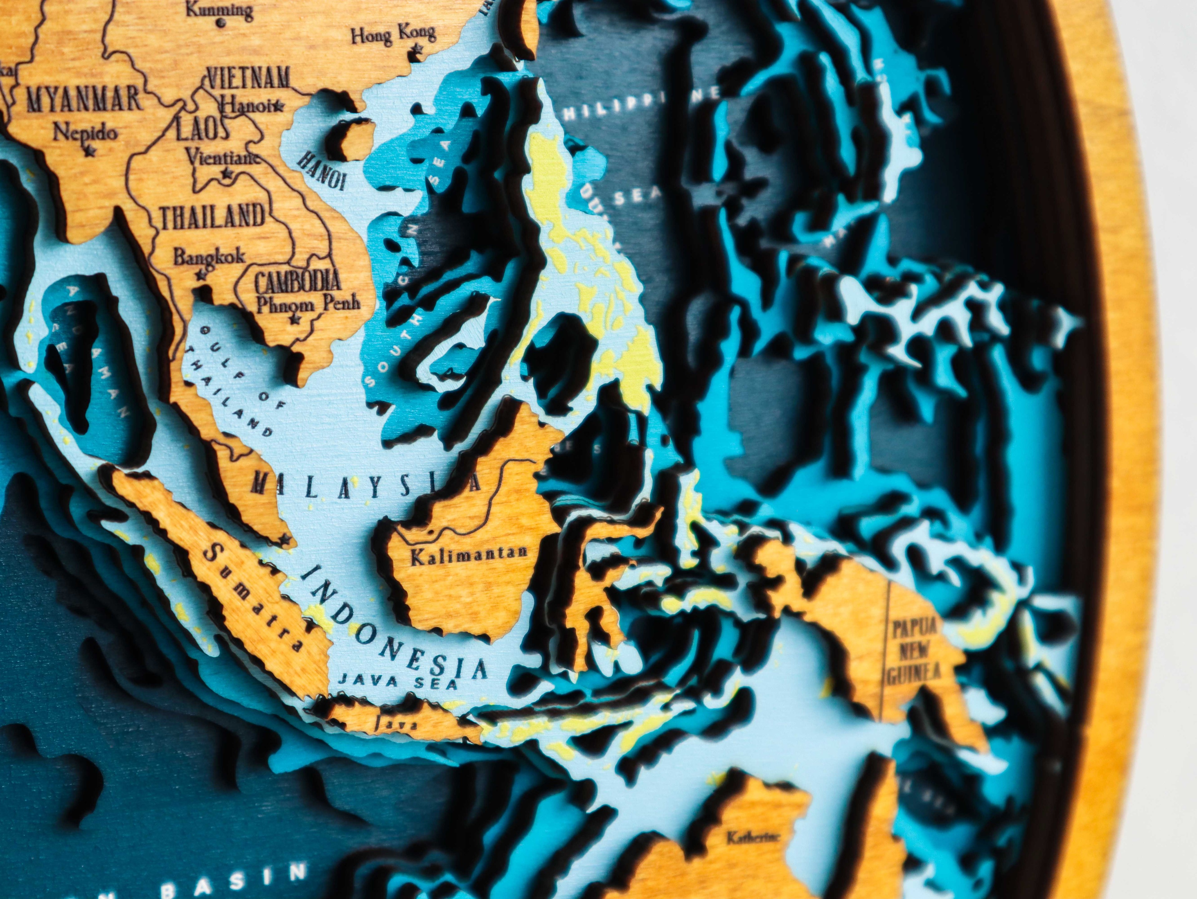  Bathymetric World Map - East