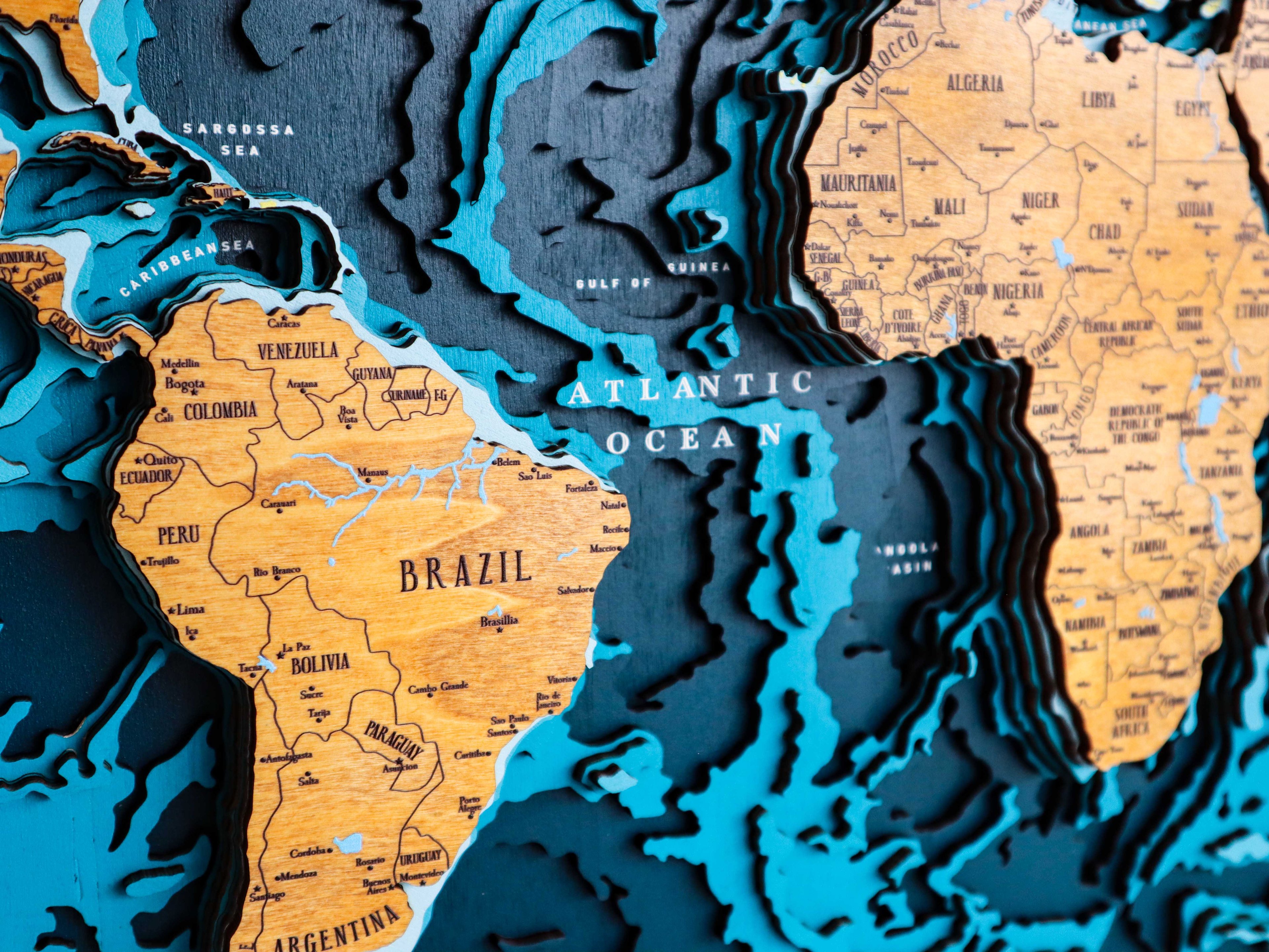  Bathymetric World Map