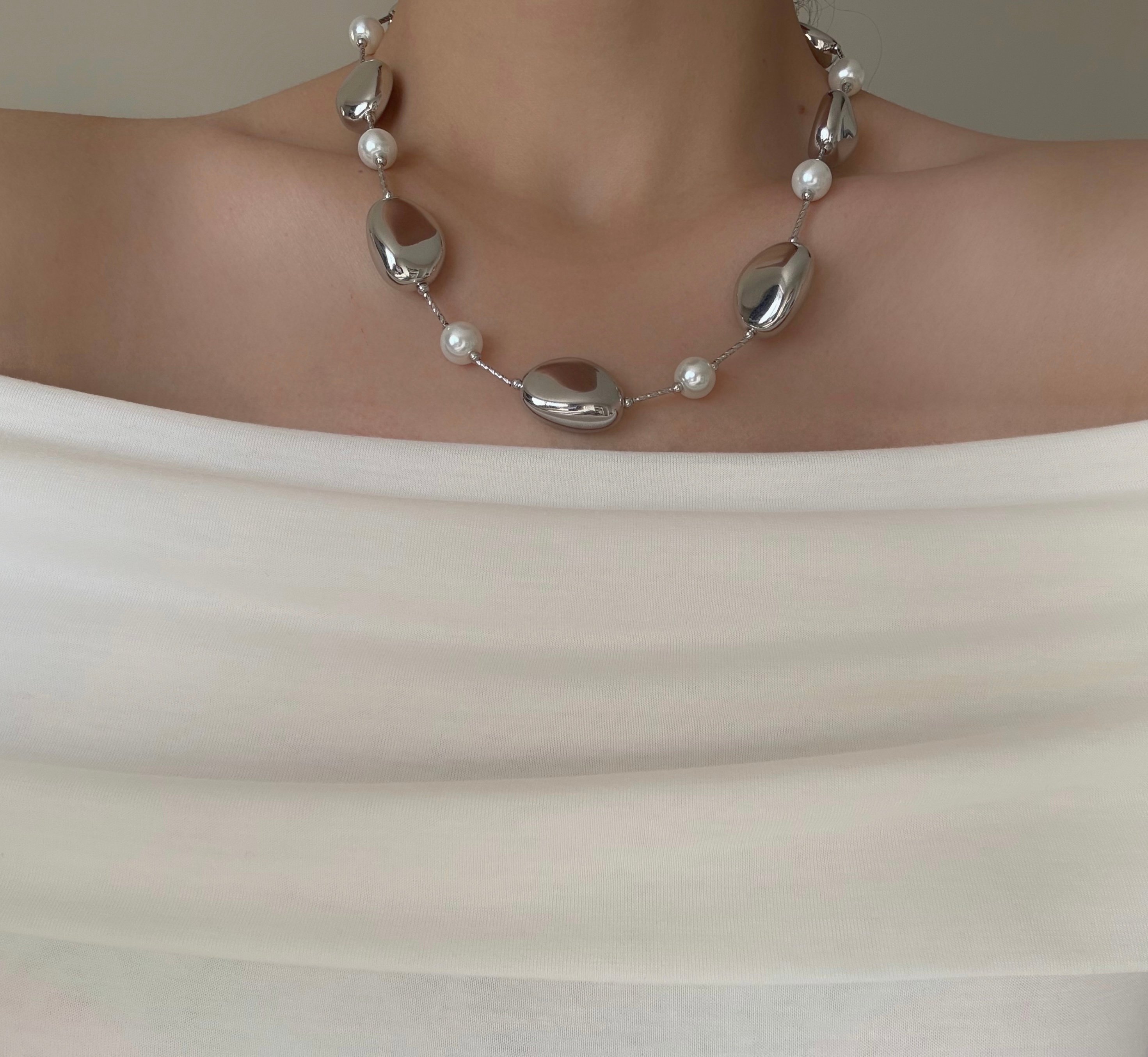 İncili Silver Kolye