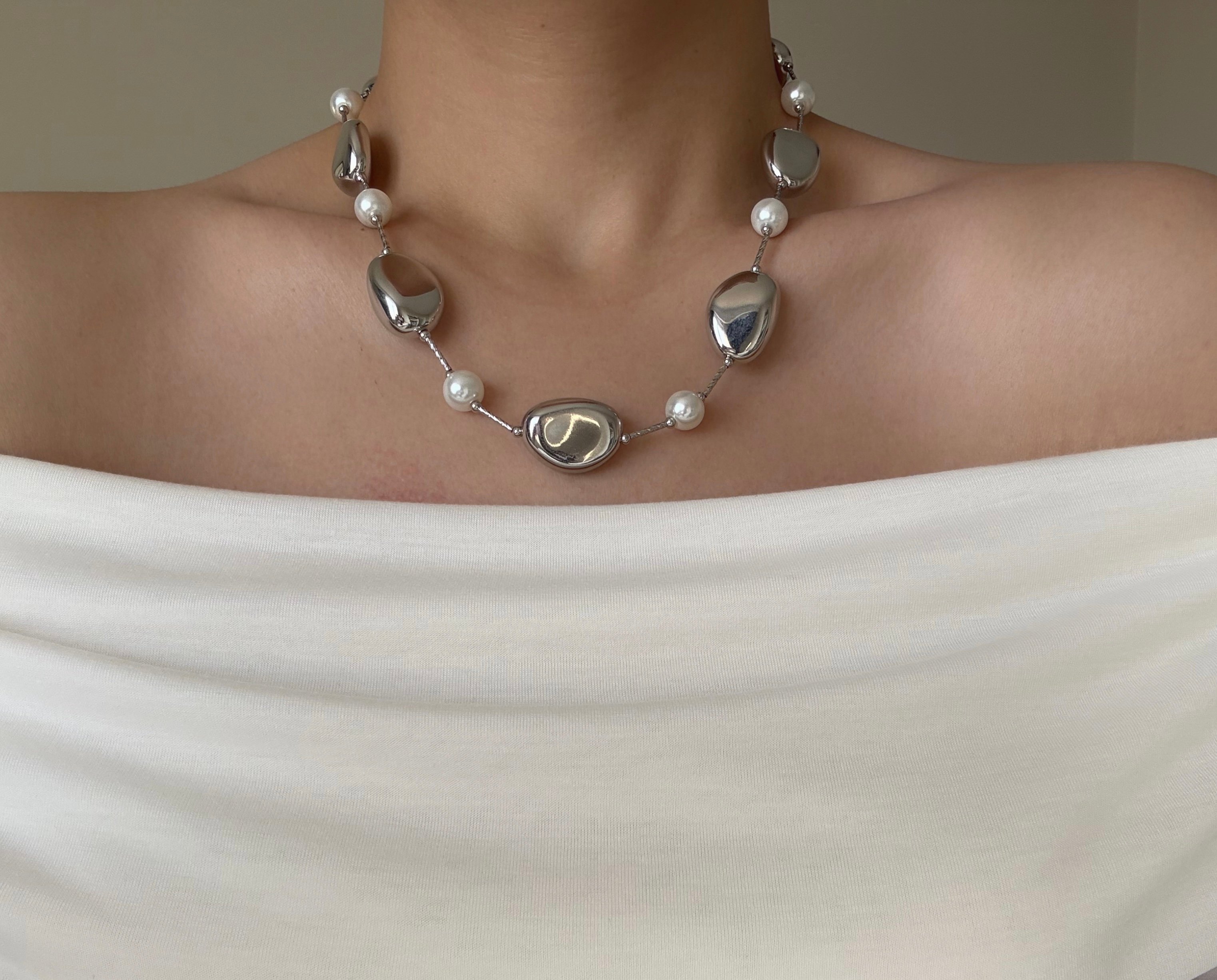 İncili Silver Kolye