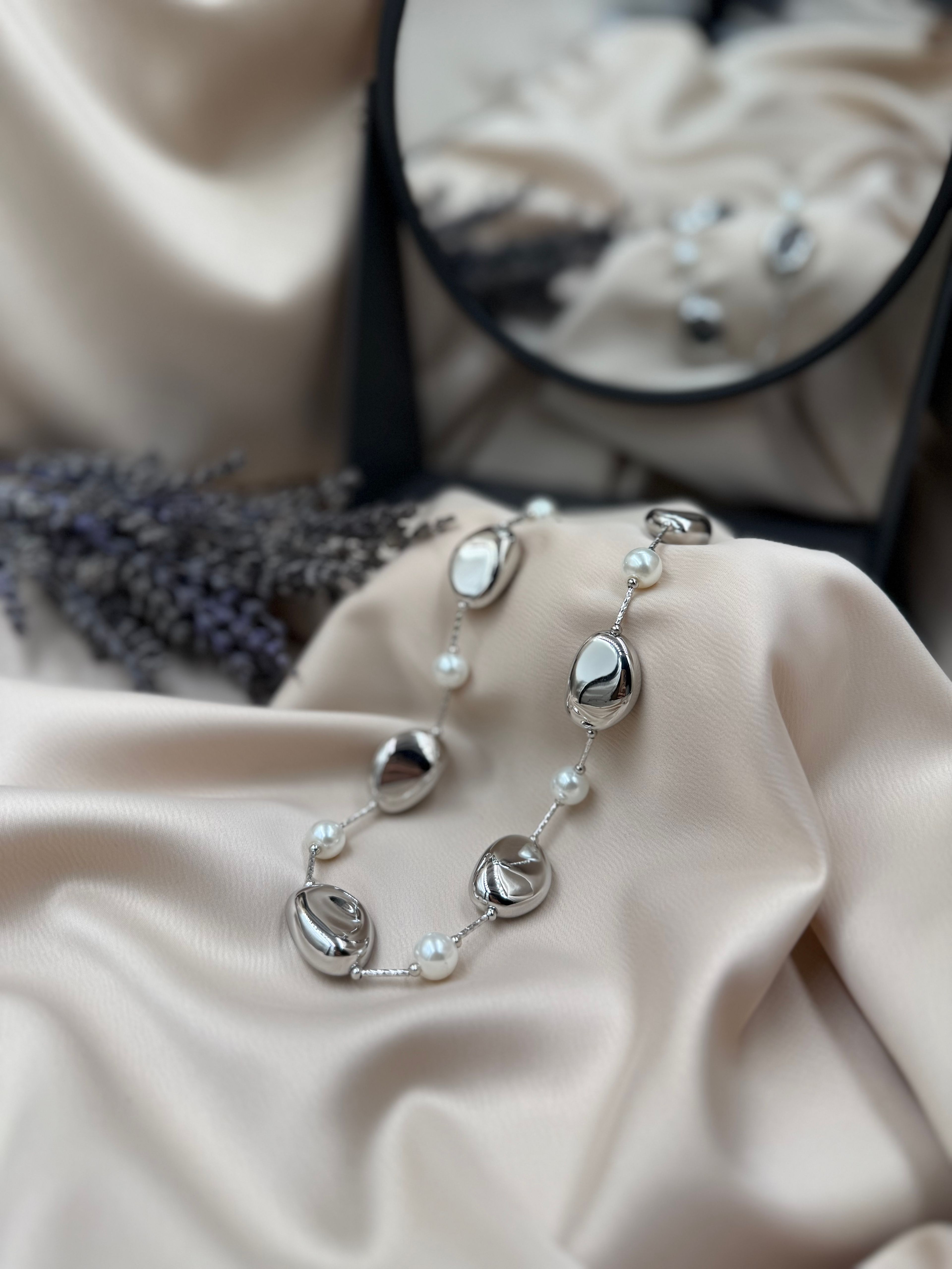 İncili Silver Kolye