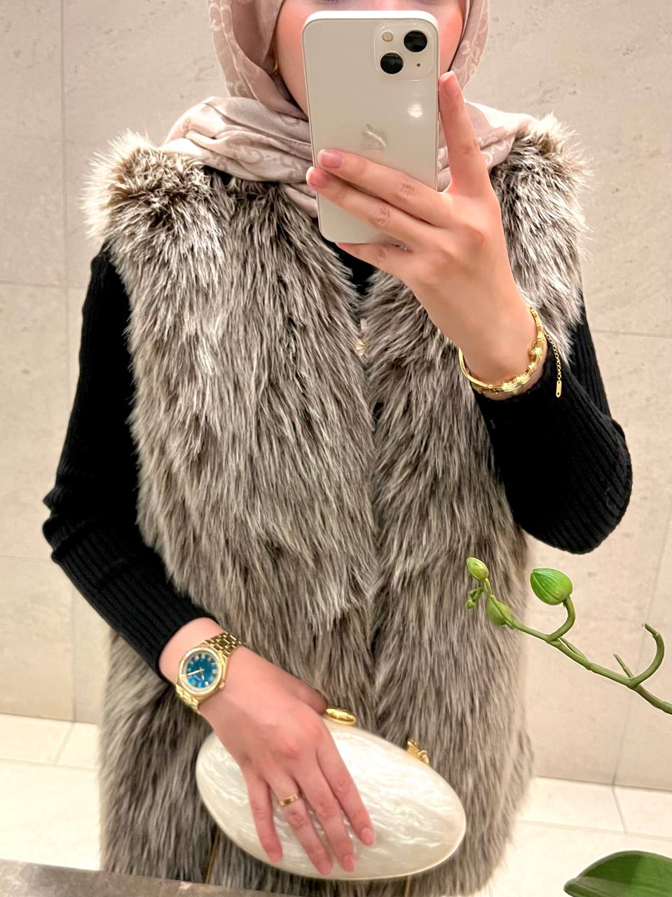 Glam Aura Kahve İthal Kürk  