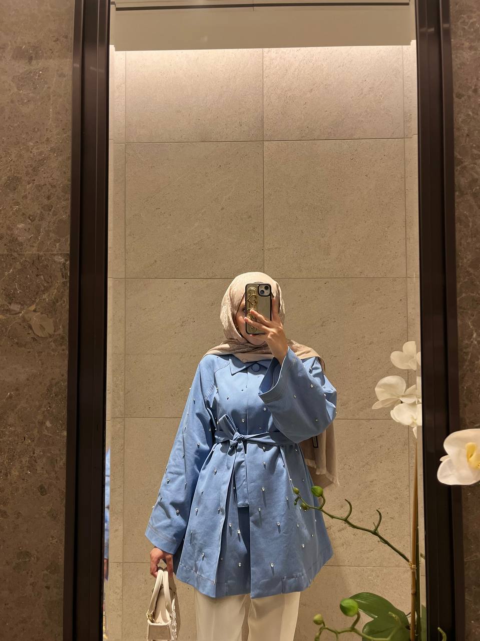 Peram Taşlı Mavi Tunik