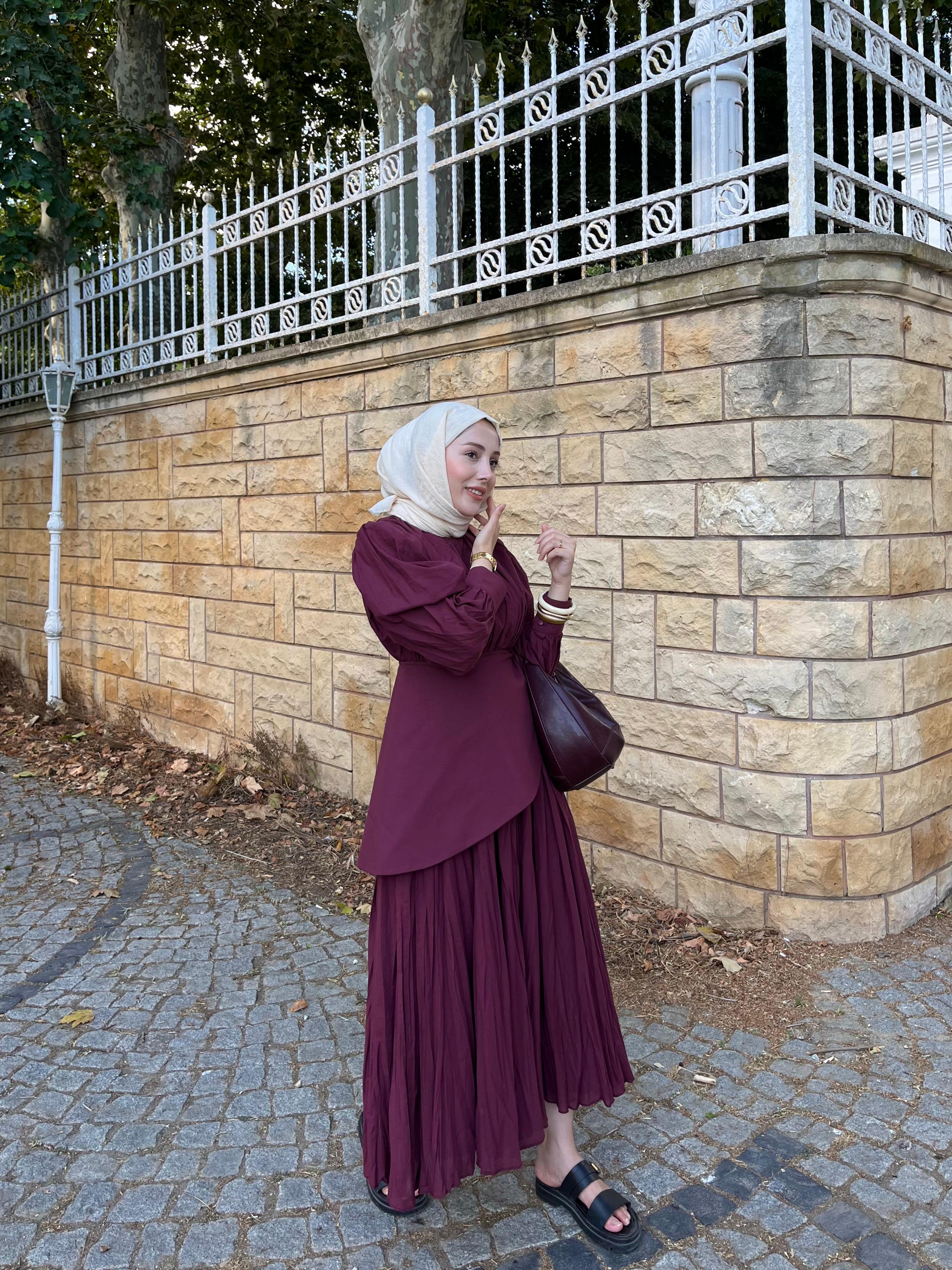 Peram Tasarım Elbise Bordo
