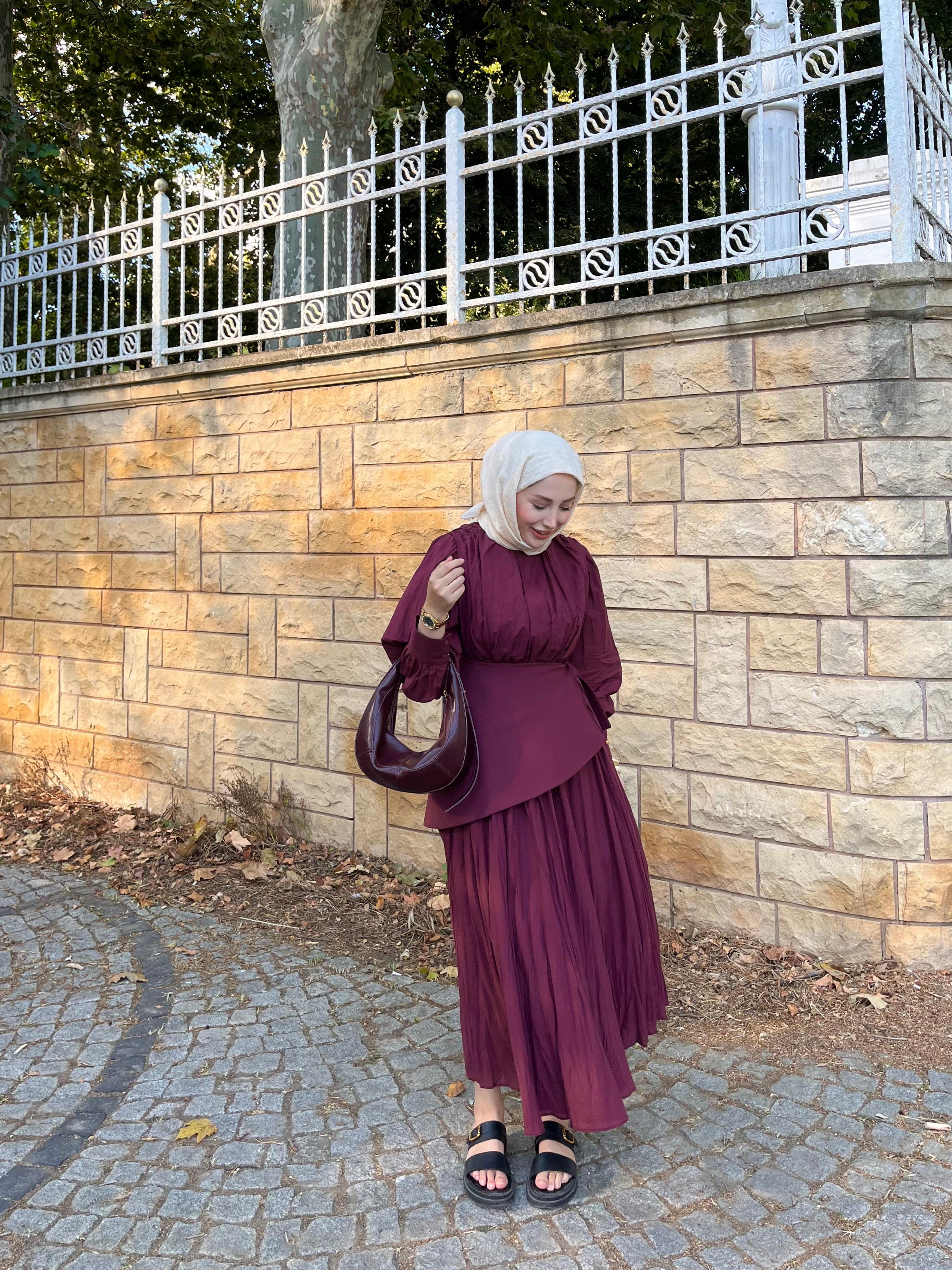 Peram Tasarım Elbise Bordo