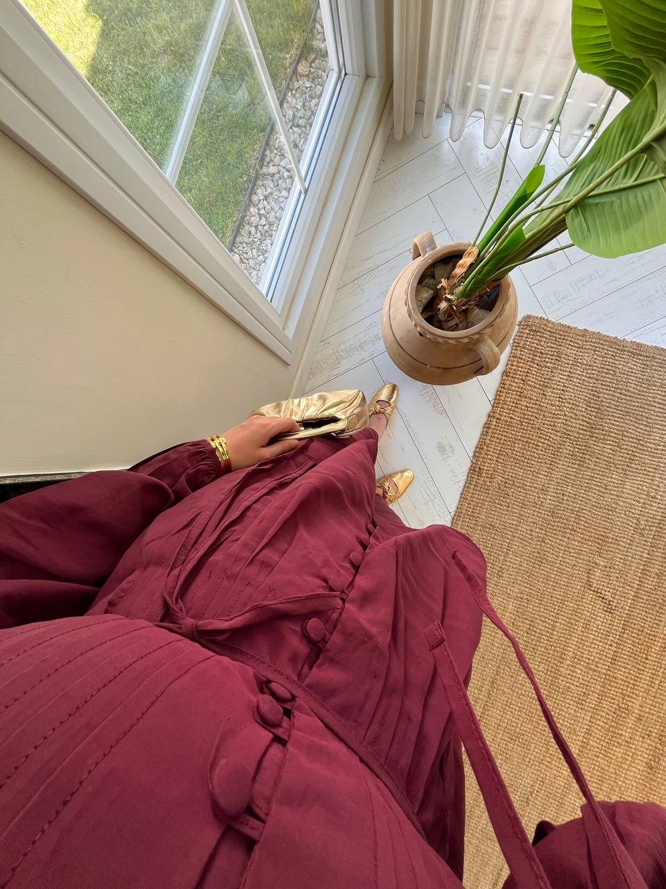 Rose Pantolonlu Bordo Takım