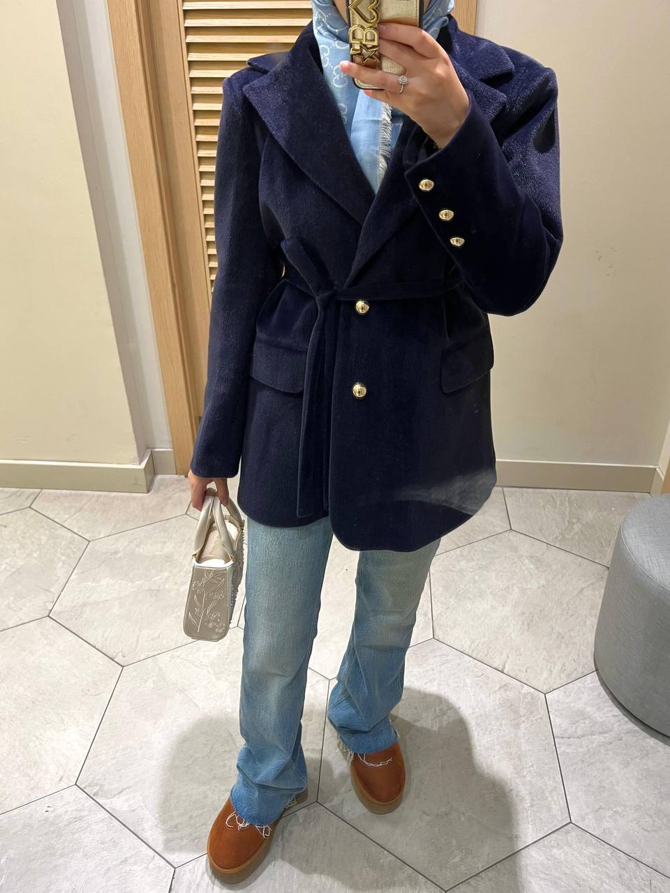 Sole Bağlamalı Lacivert Ceket