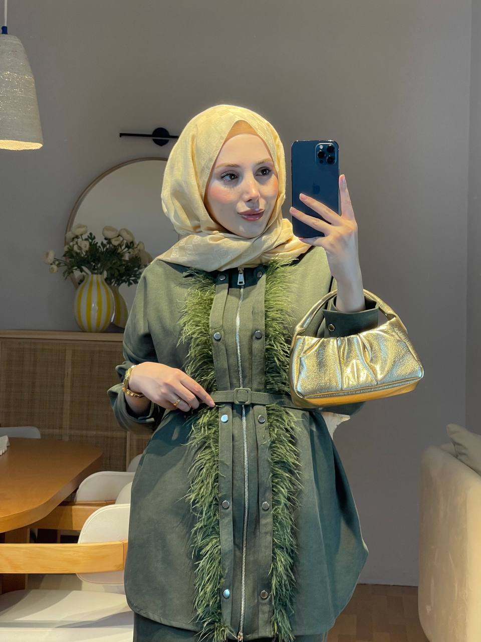 Yeşil Önü Tüylü Takım