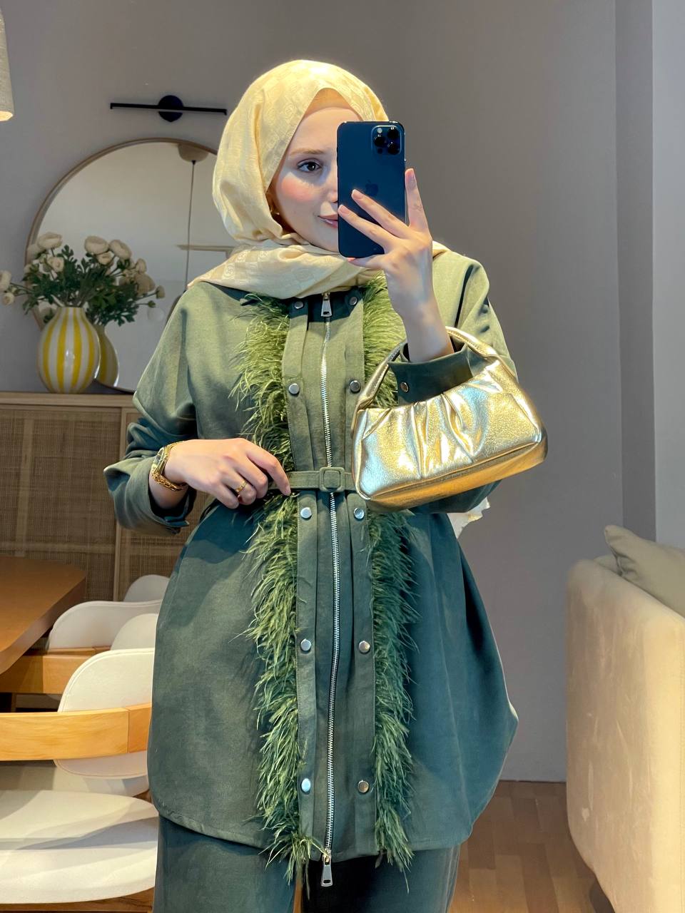 Yeşil Önü Tüylü Takım