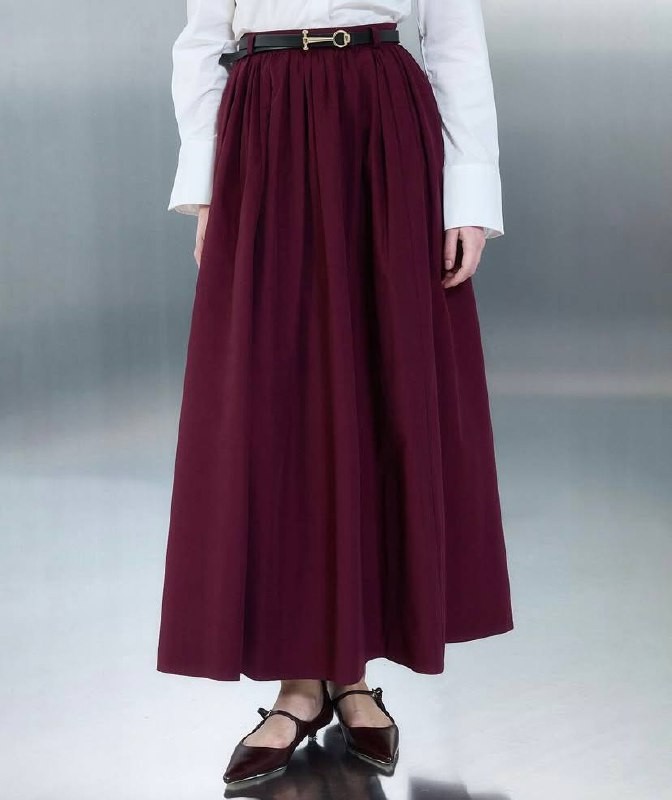 Bordo Kemerli Etek