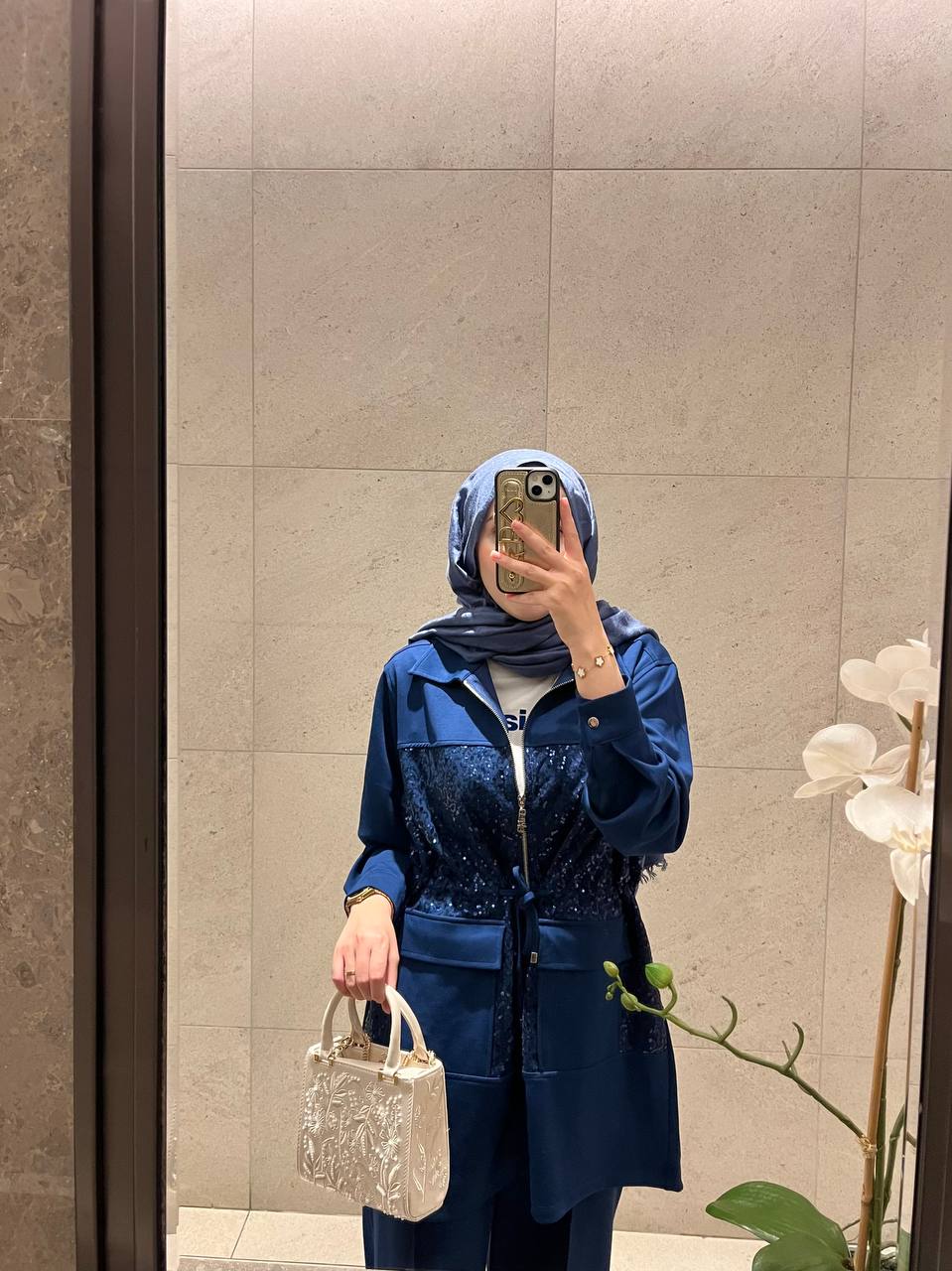 Payet Garni Detaylı Lacivert Takım