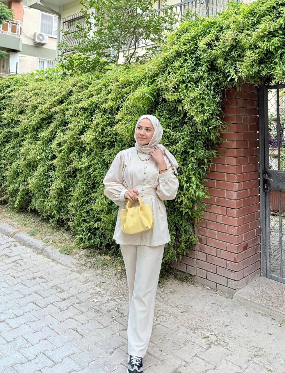 Belden Oturtmalı Keten Takım