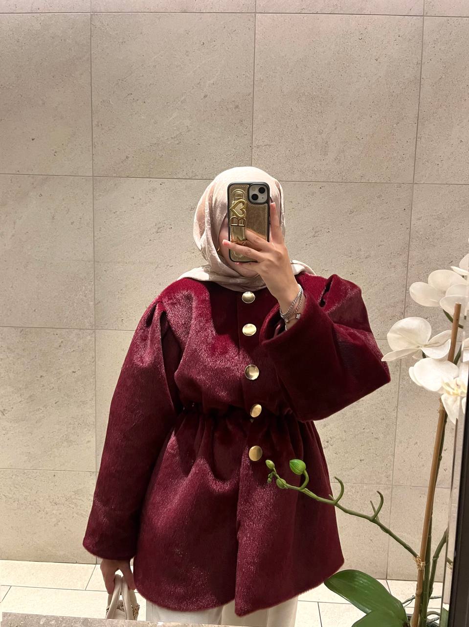 Peram Elen Kaşe Kap - Bordo