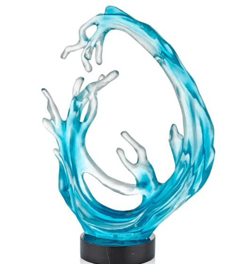 DALGA FORM RESİN MAVİ DECOR 47X14X65CM