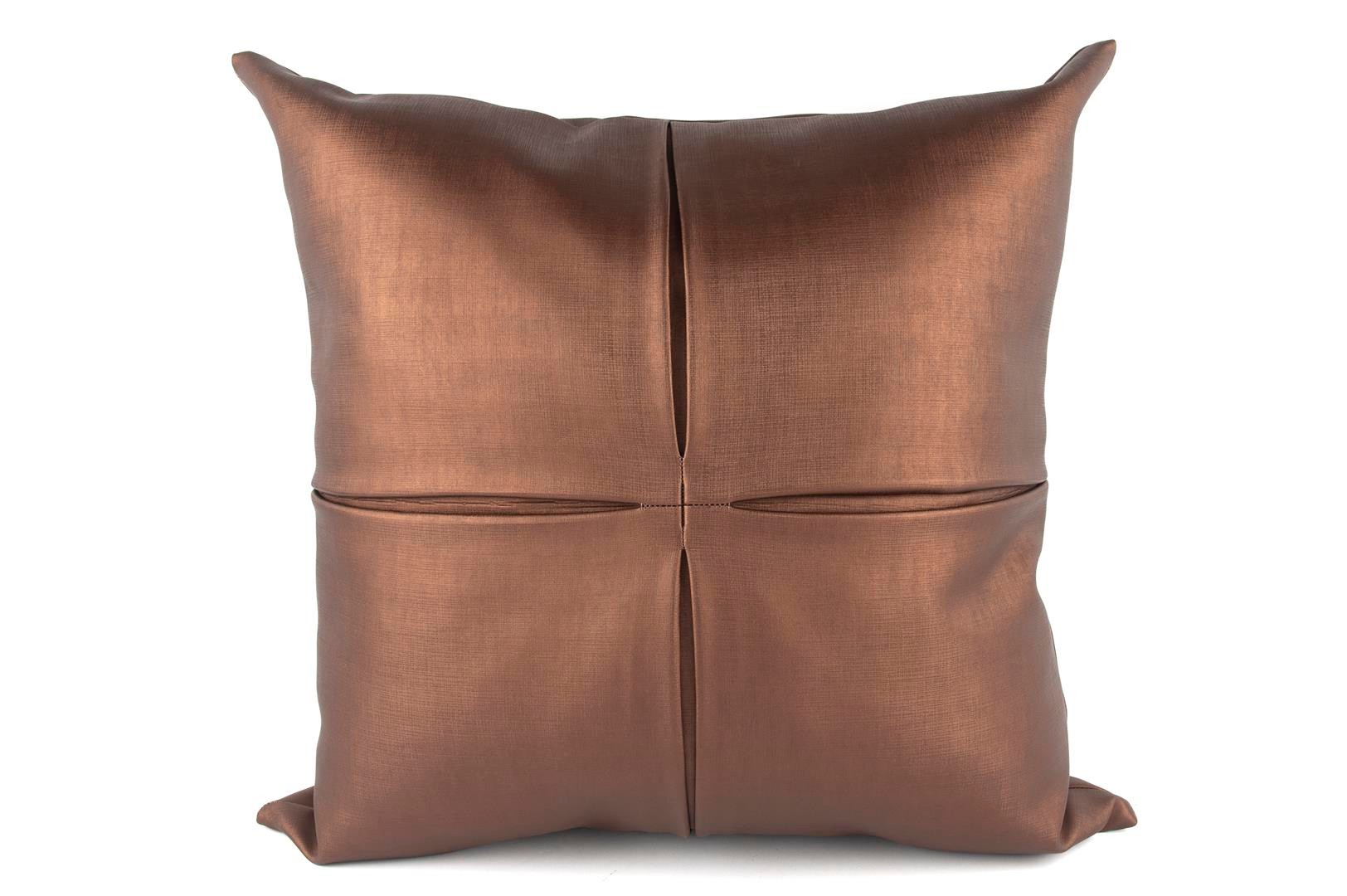 DERİ PİLELİ BAKIR YASTIK 55X55