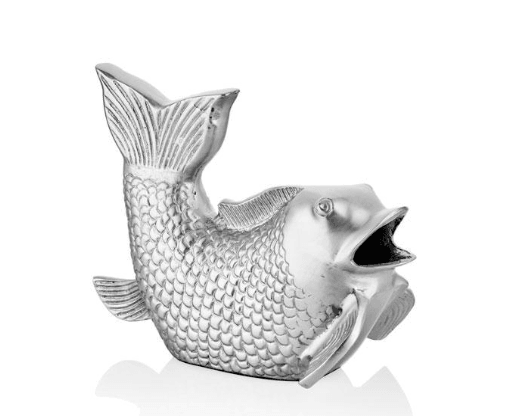 CURVED SILVER FISH 25X13X20 CM
