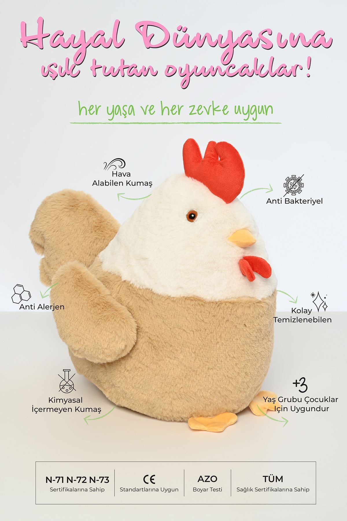 Tavuk 35 Cm Sevimli Peluş Oyuncak
