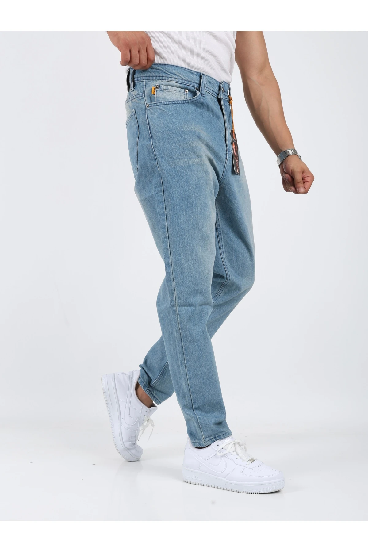 Erkek Boyfriend Yıkamalı Kot Buz Tintli Pantolon