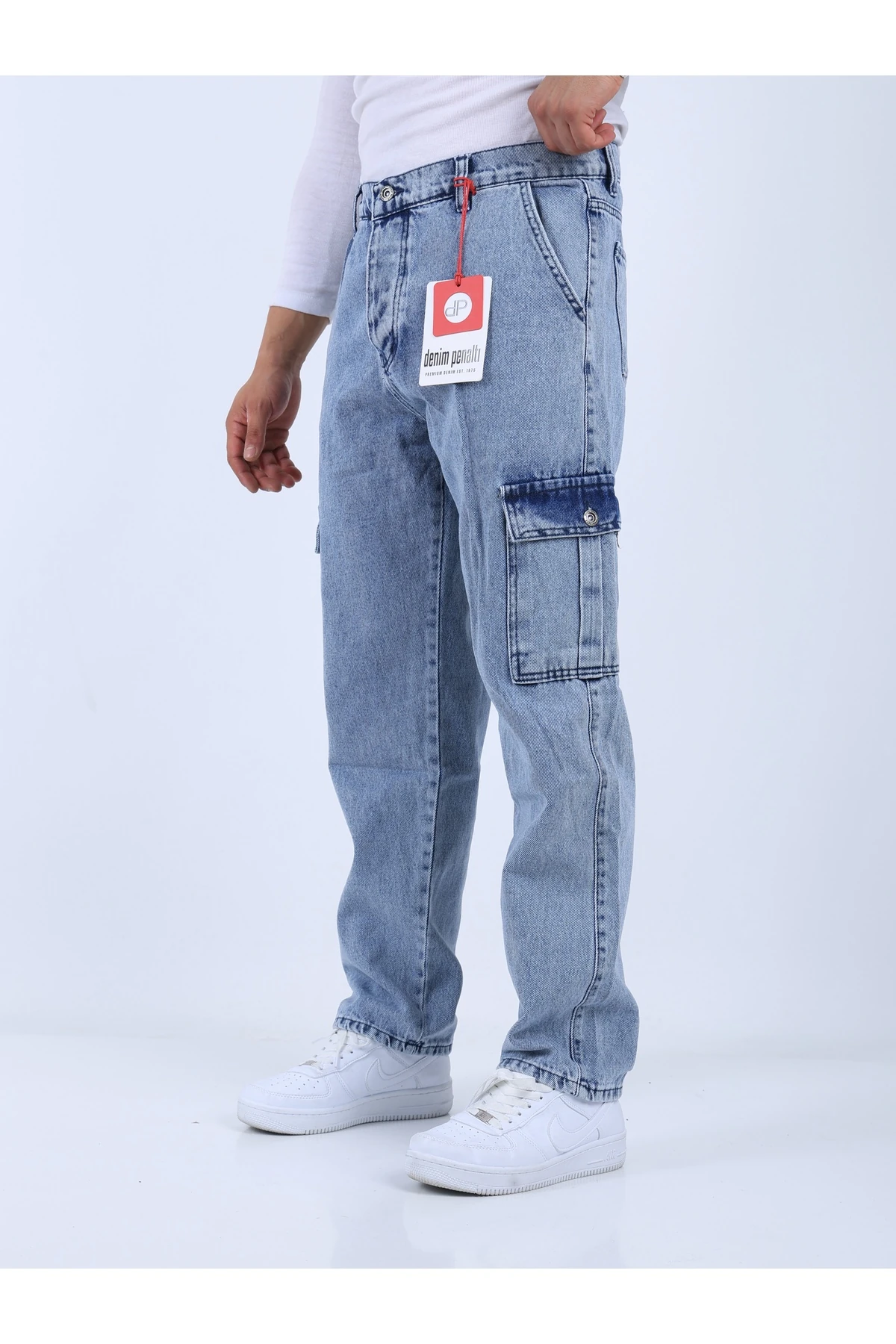 Erkek Baggy Kargo Cepli Buz Pantolon