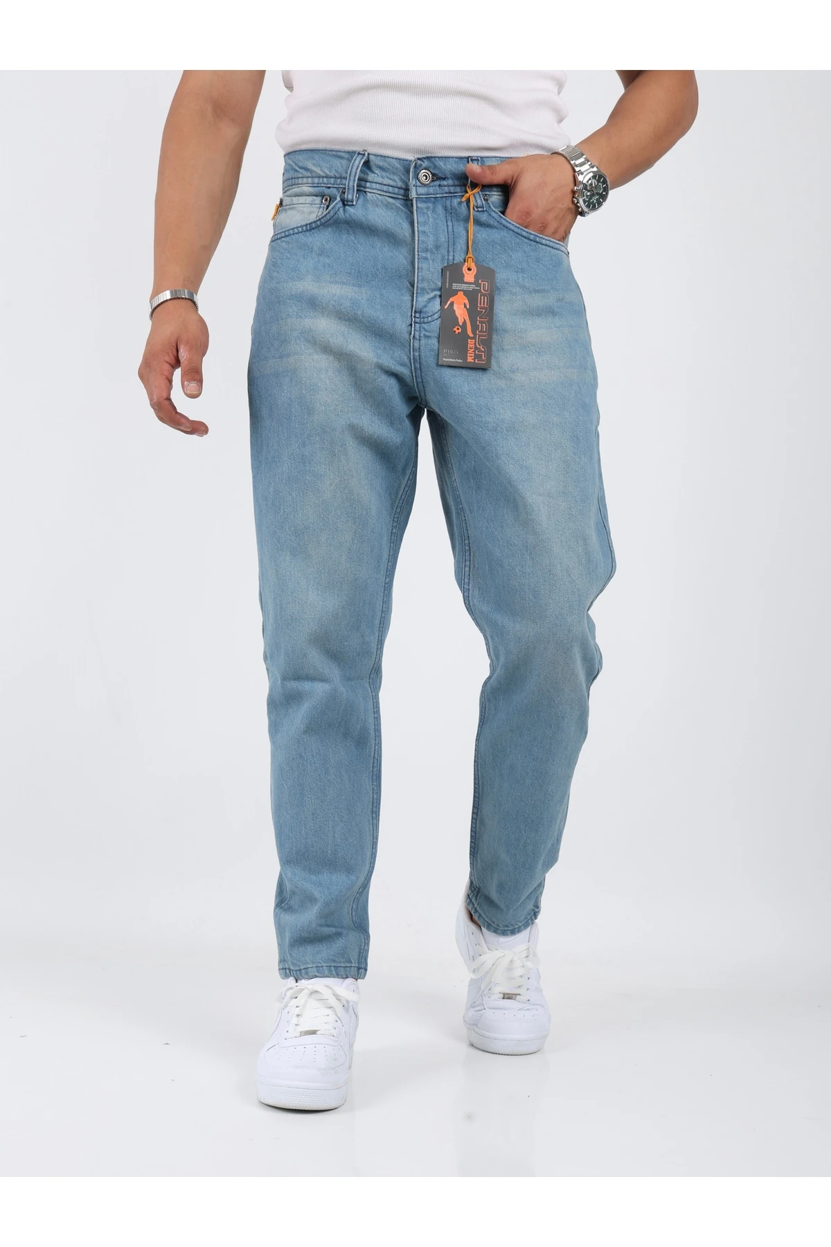 Erkek Boyfriend Yıkamalı Kot Buz Tintli Pantolon main variant image