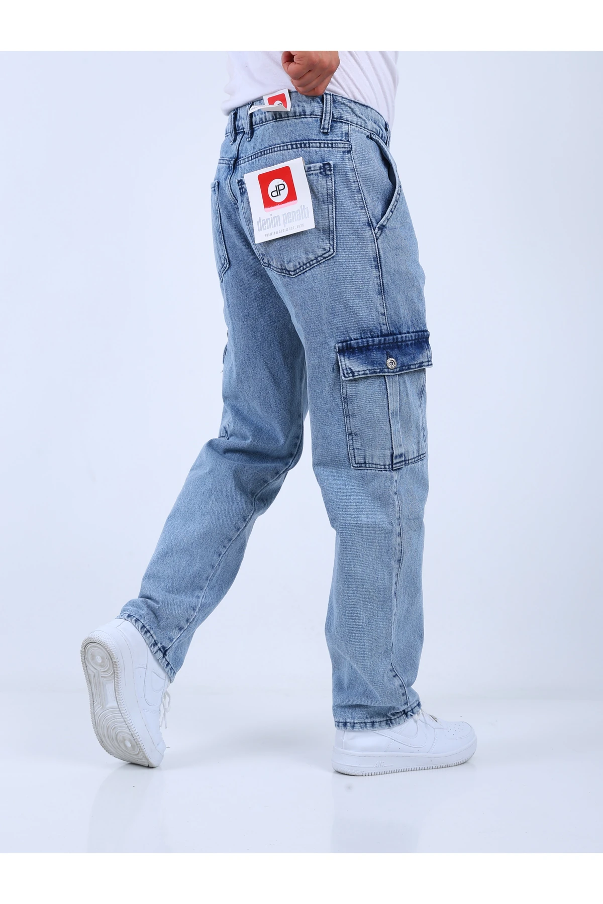 Erkek Baggy Kargo Cepli Buz Pantolon