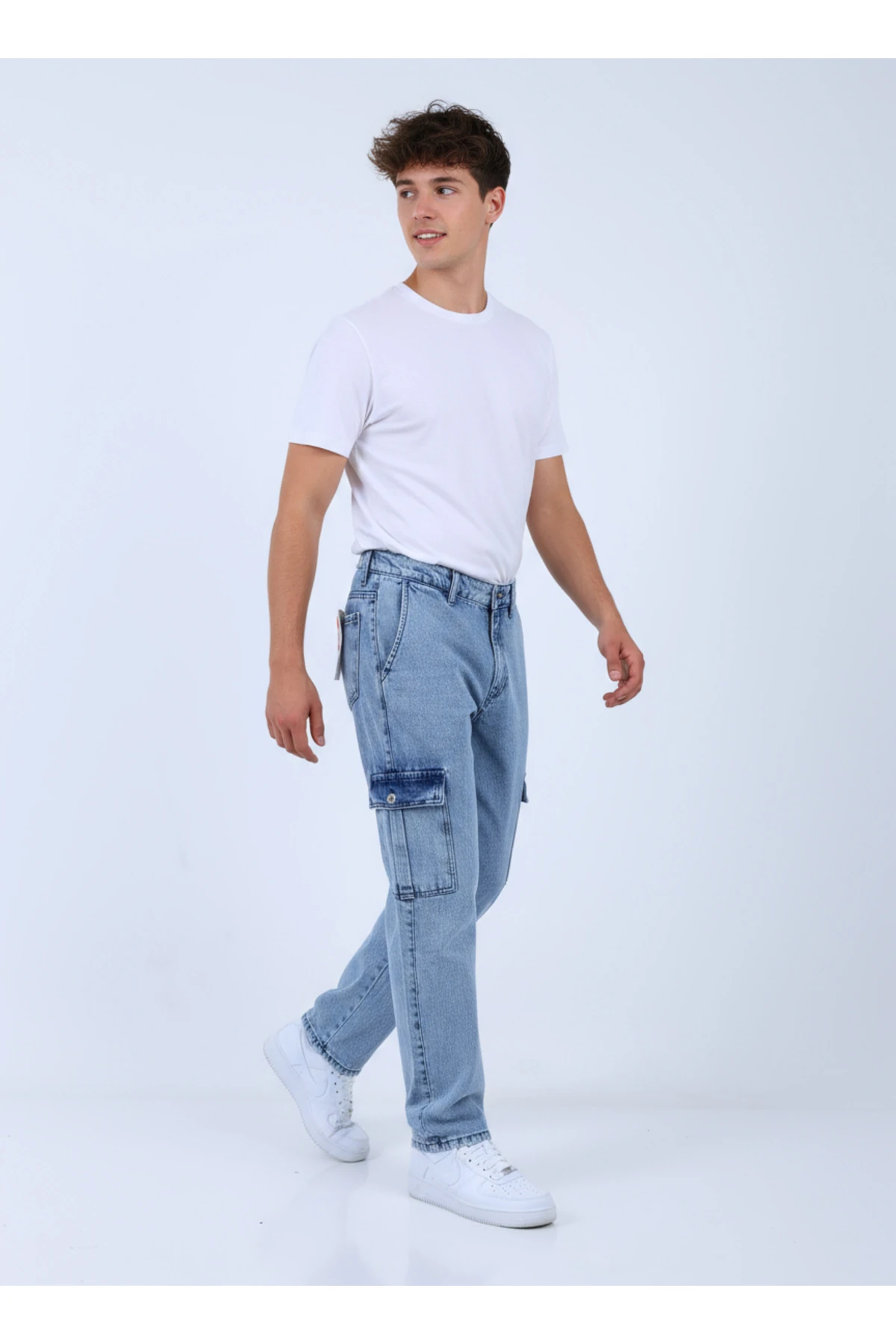 Erkek Baggy Kargo Cepli Buz Pantolon