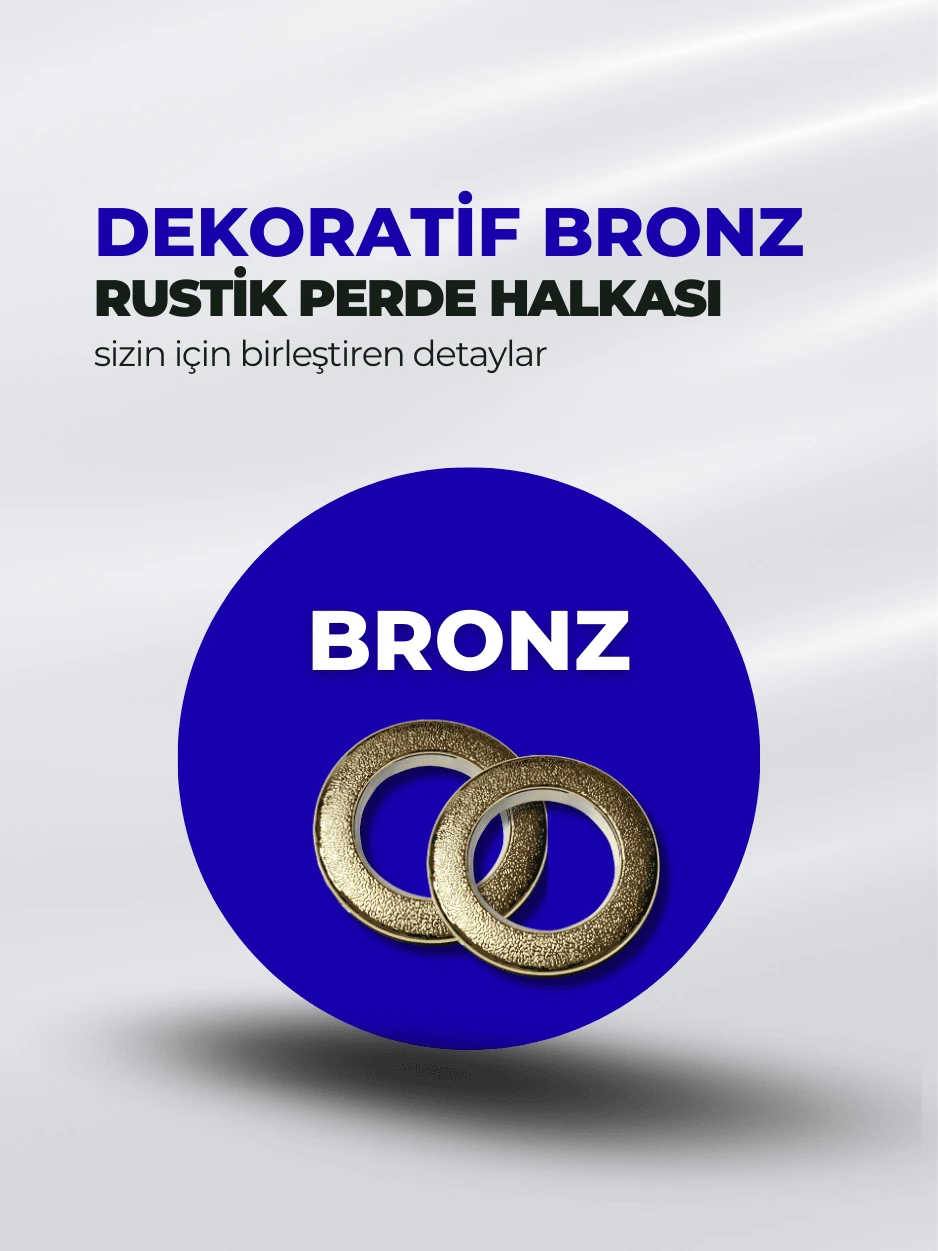 Dekoratif Rustik Perde Halkası Bronz- 3cm çap