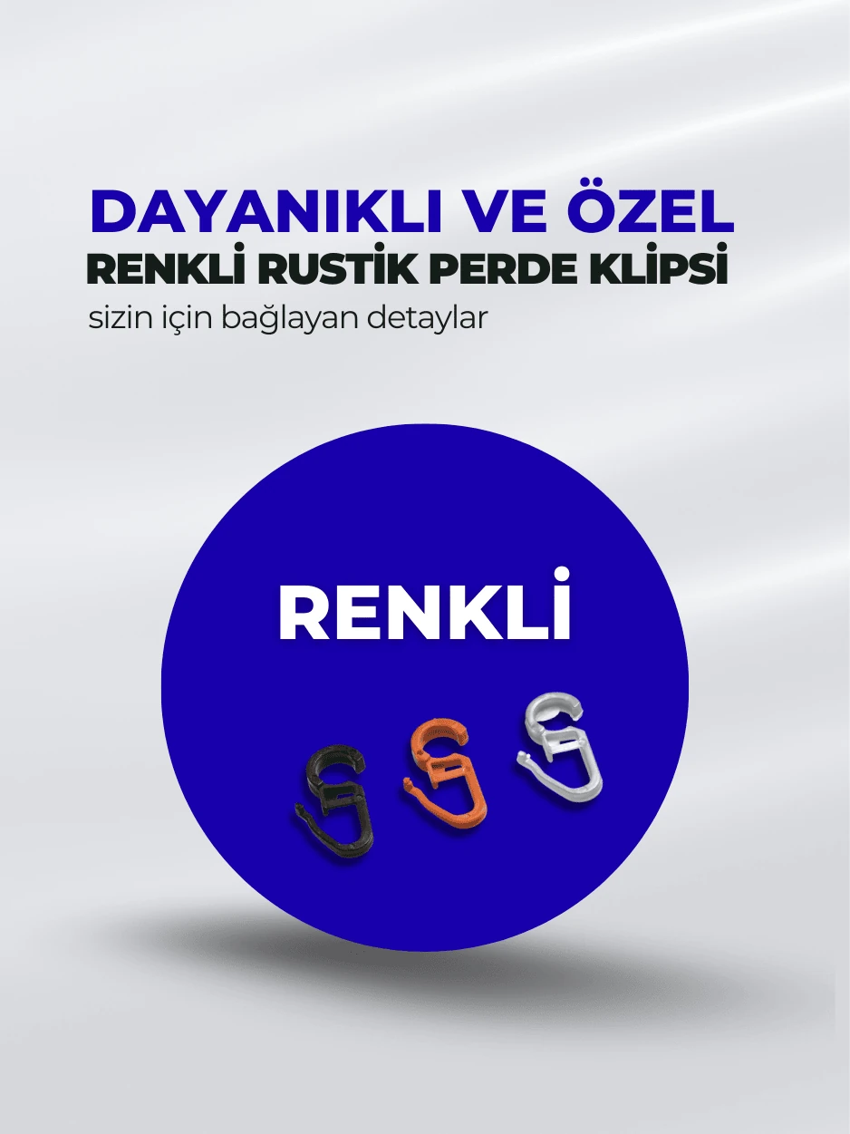 Renkli Rustik Perde Klipsi