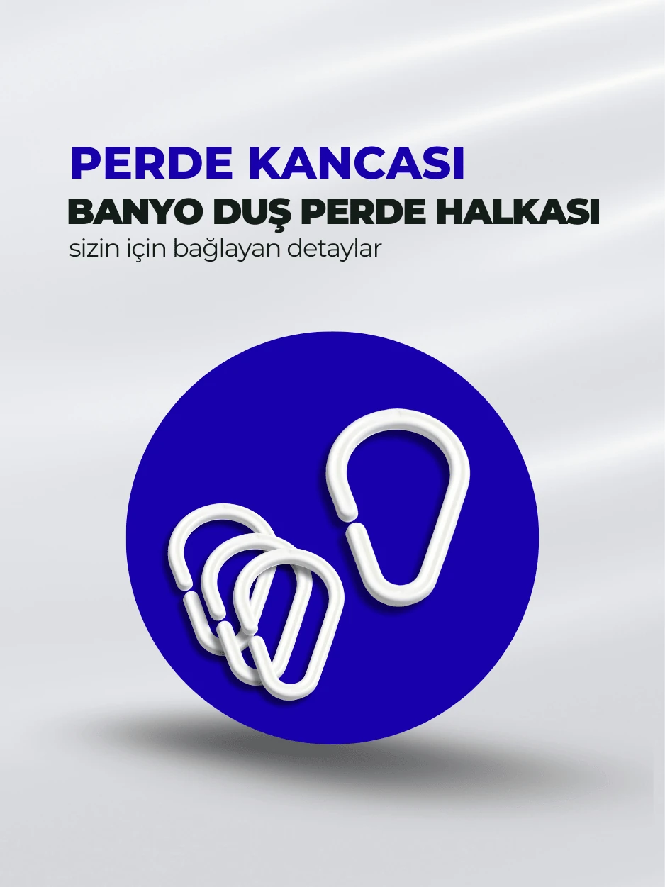 Banyo Duş Küvet Perde Halkası Kancası