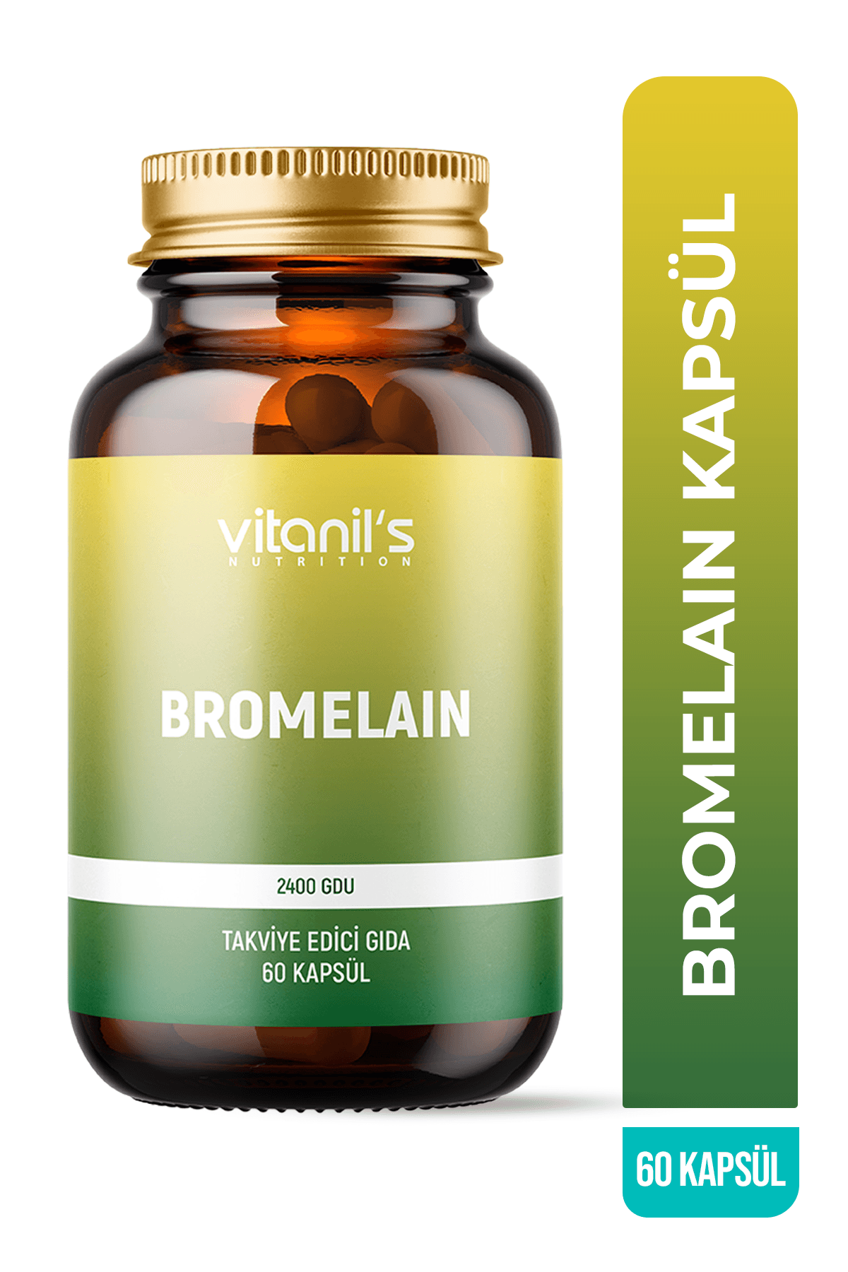 Bromelain 60 Bitkisel Kapsül - 2400 Gdu