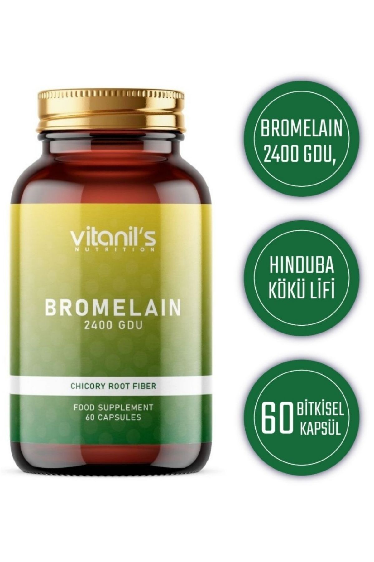 Bromelain - 2400 GDU - 60 Kapsül