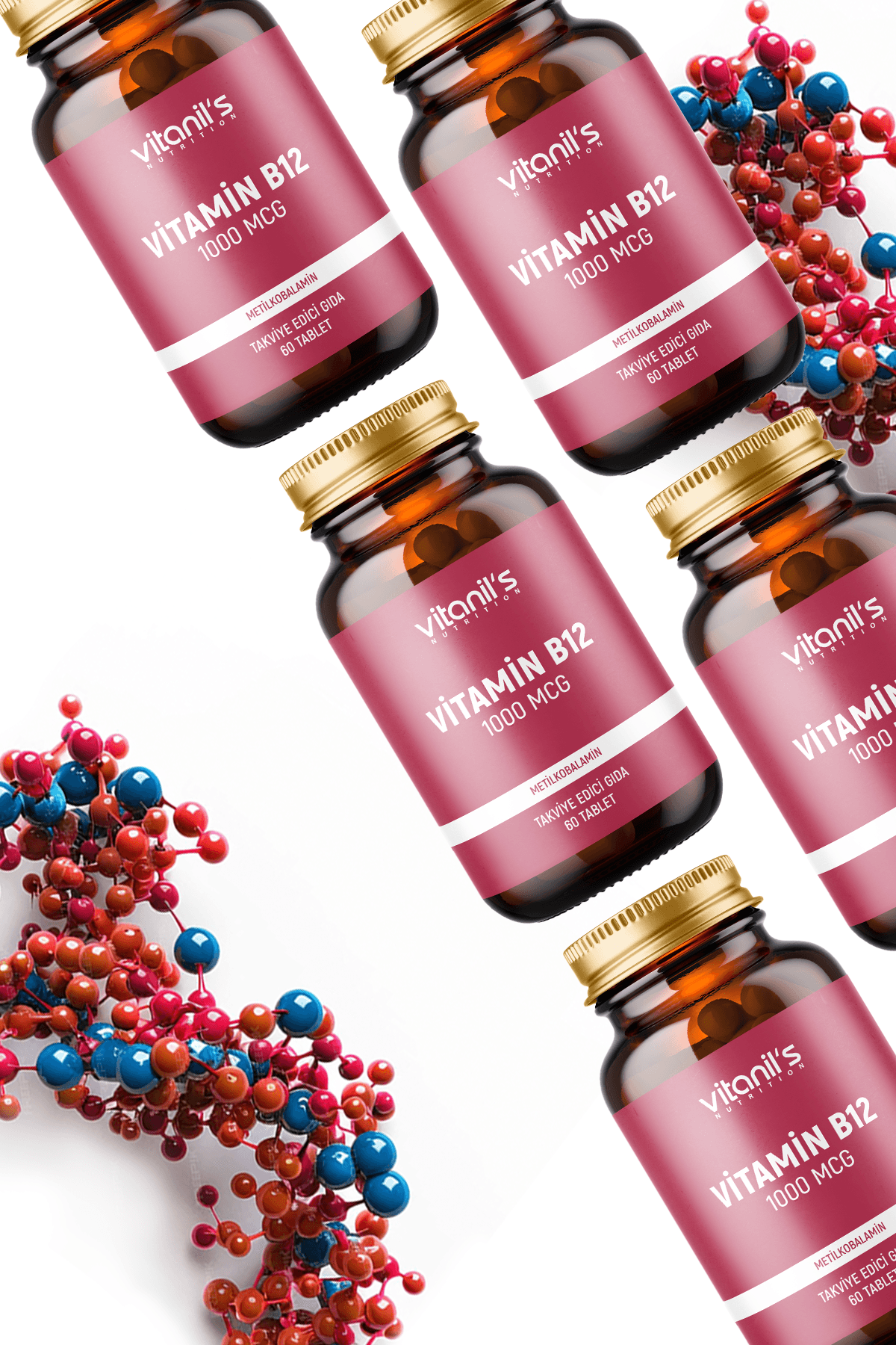 Vitamin B12 (Metilkobalamin) 60 Tablet - 1000 mcg