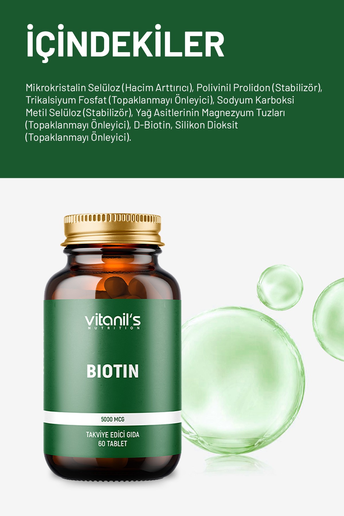 Biotin (B7 Vitamin ) 60 Tablet - 5000 mcg