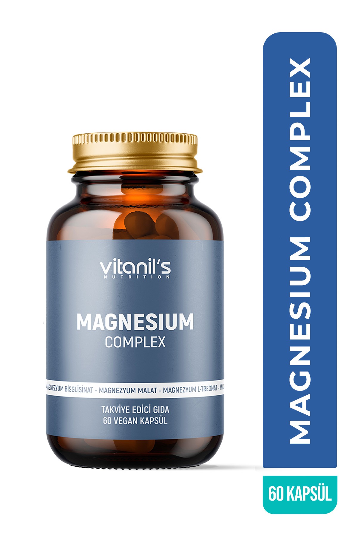 Magnezyum Complex (Magnesium Malat, Sitrat, Bisiglinat) 60 Kapsül 