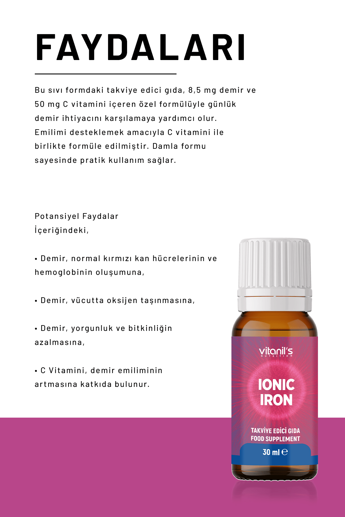 Demir Damlası ( Demir ve C vitamini) 30ml