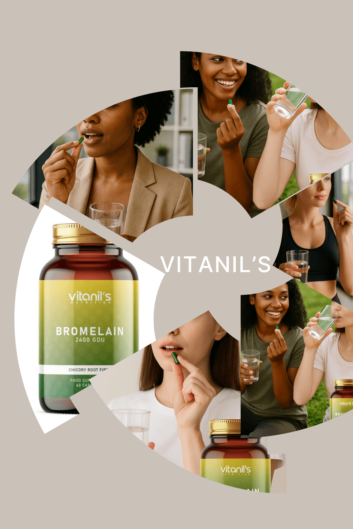 Bromelain 60 Bitkisel Kapsül - 2400 Gdu